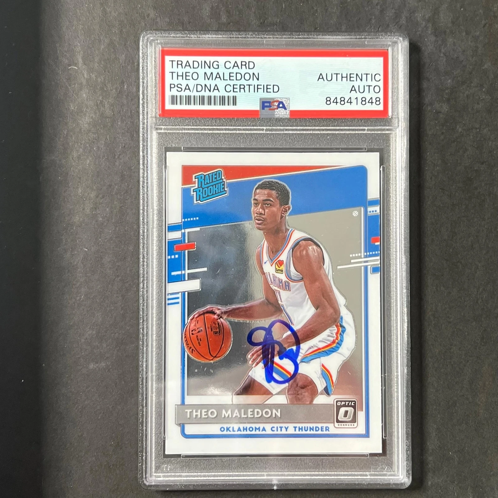 2020-21 Donruss Optic #184 Theo Maledon Signed Card AUTO PSA/DNA Slabbed