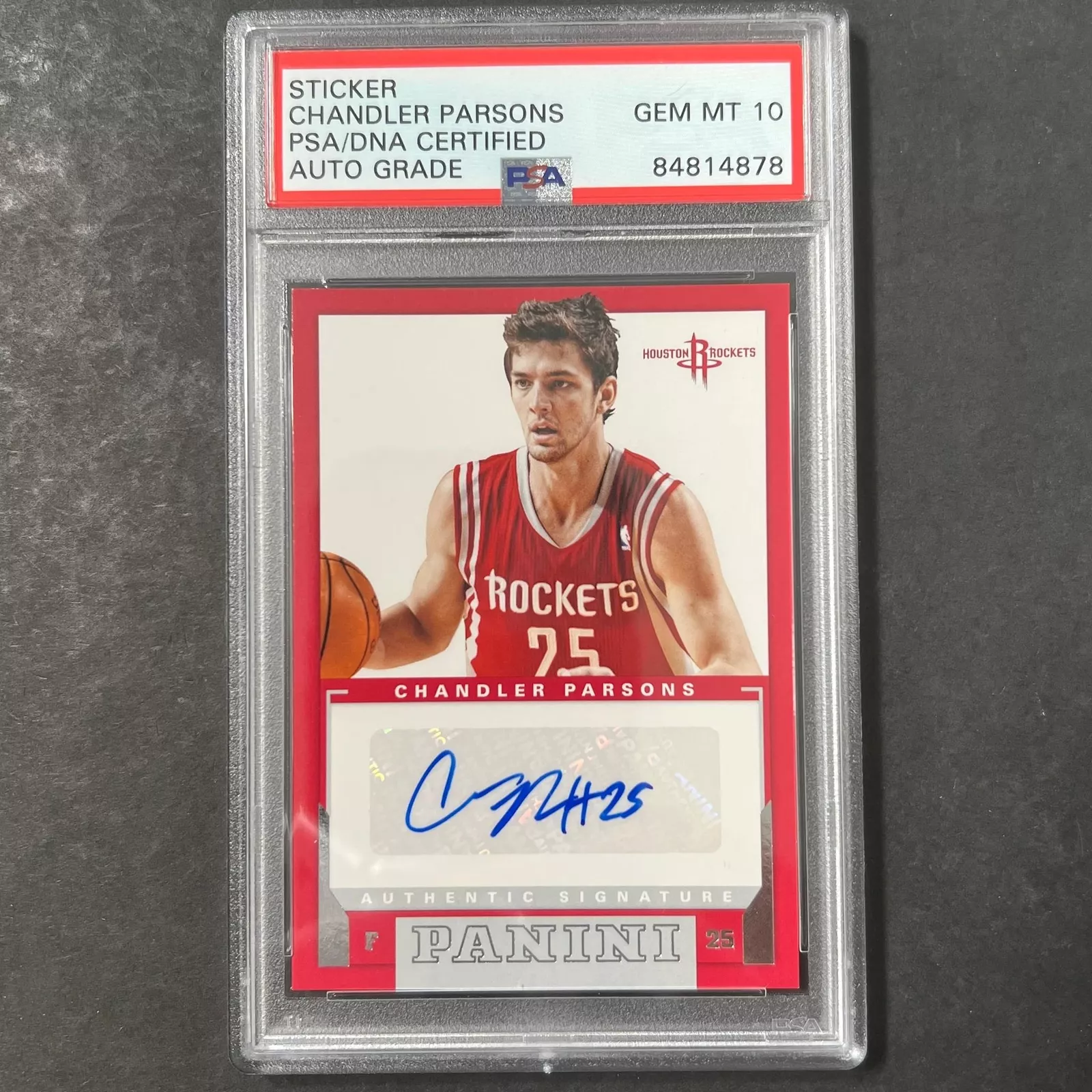 2012-13 Panini Basketball #5 Chandler Parsons Signed Card AUTO 10 PSA/DNA Slabbe