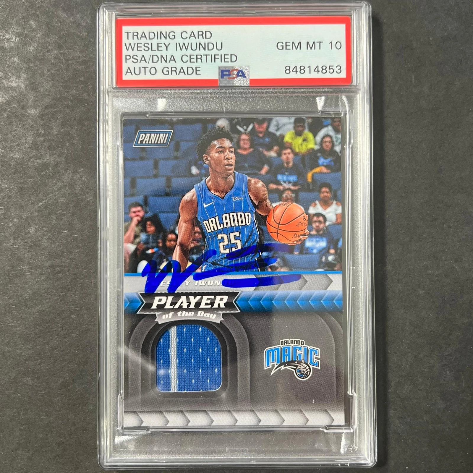 2017 Panini Player of the Day Wes Iwundu Signed Card AUTO 10 PSA/DNA Slabbed RC