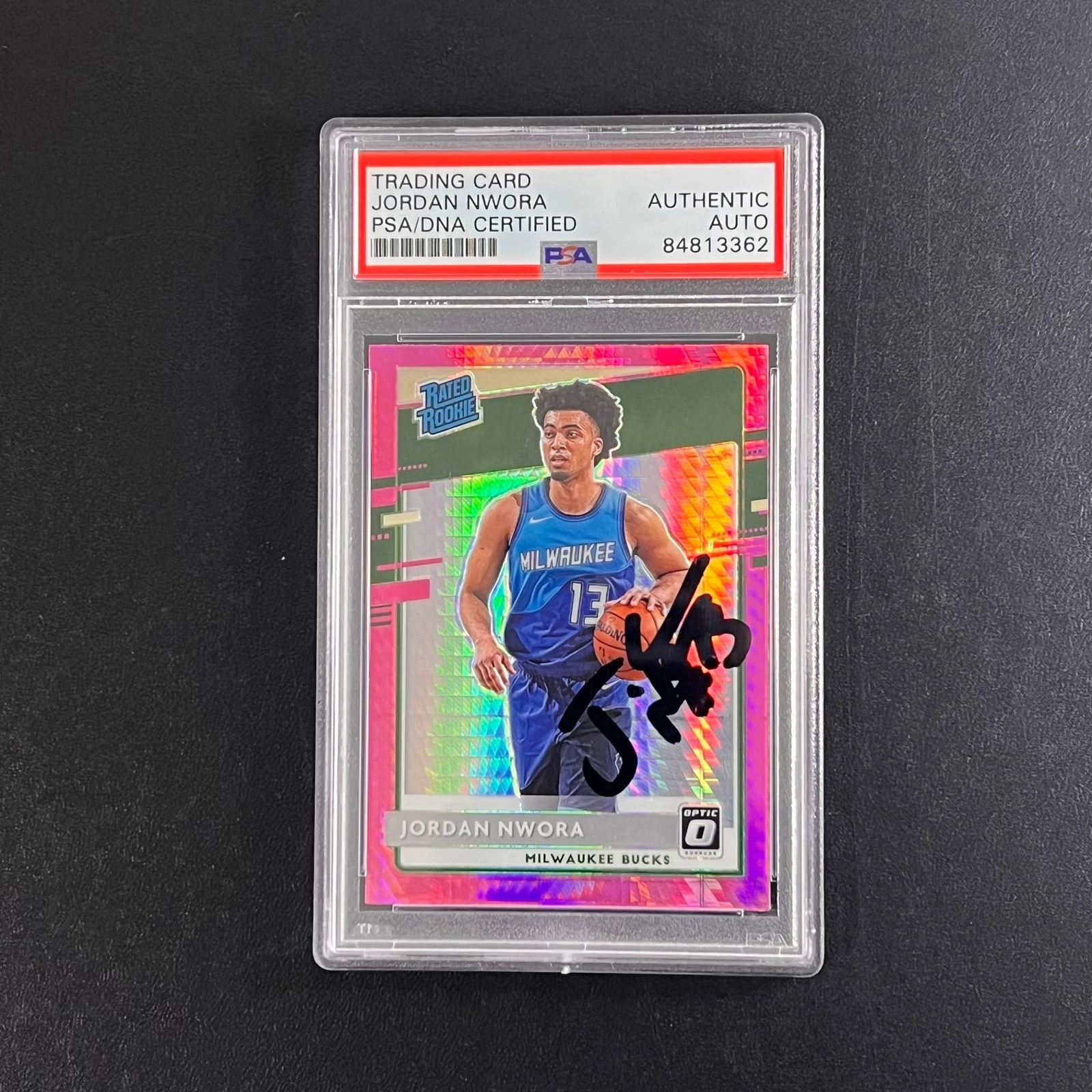 2021-22 Panini Donruss Optic #189 Jordan Nwora Signed Card AUTO PSA/DNA Slabbed