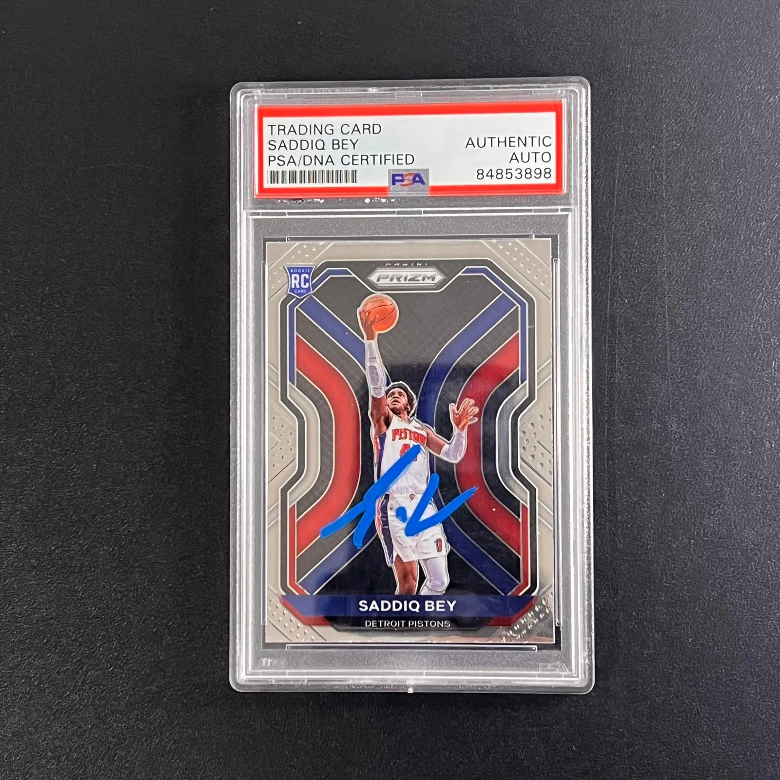 2020-21 Panini Prizm #284 Saddiq Bey Signed Card AUTO PSA Slabbed Pistons