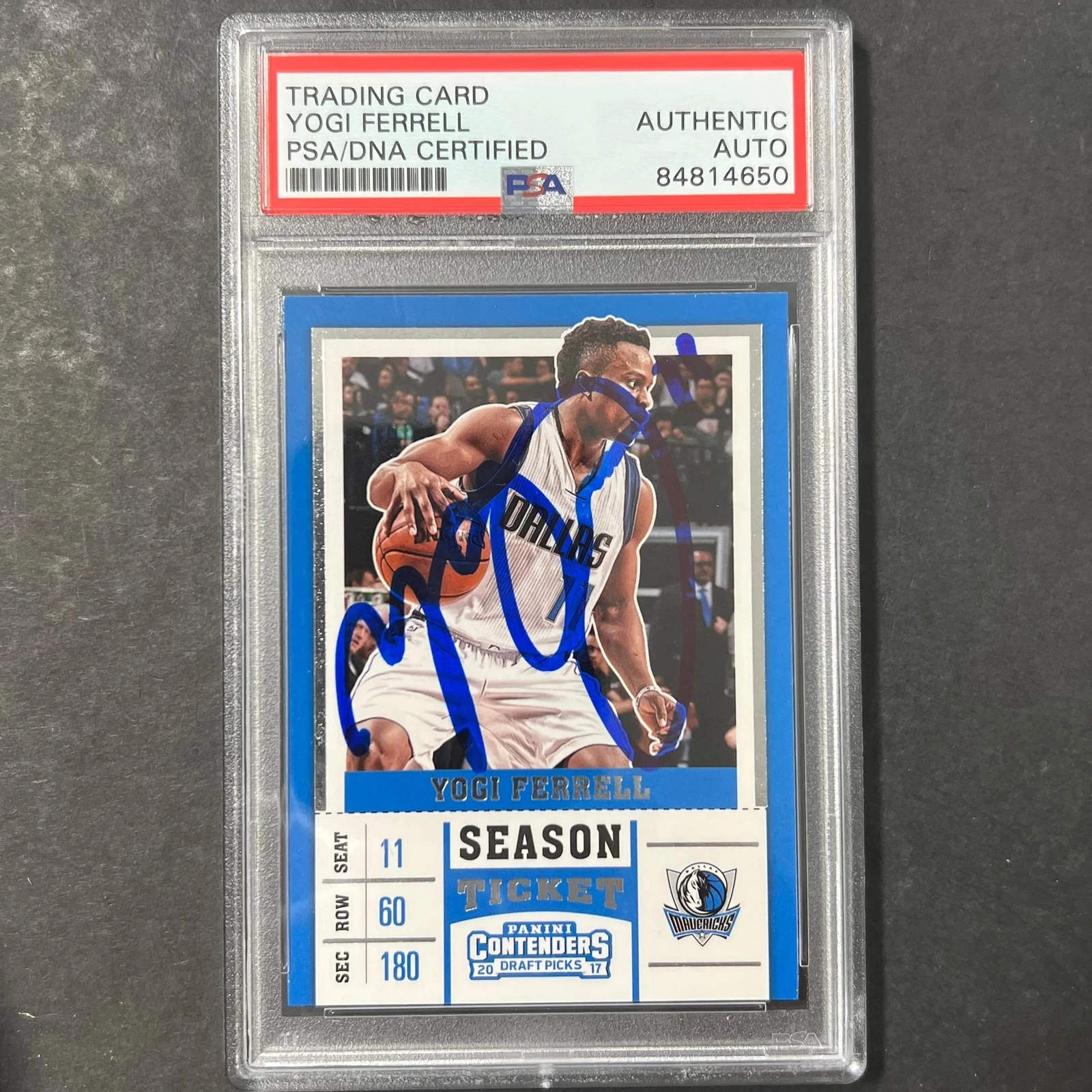 2017-18 Panini Contenders Draft #50 Yogi Ferrell Signed Card AUTO PSA Slabbed Ma