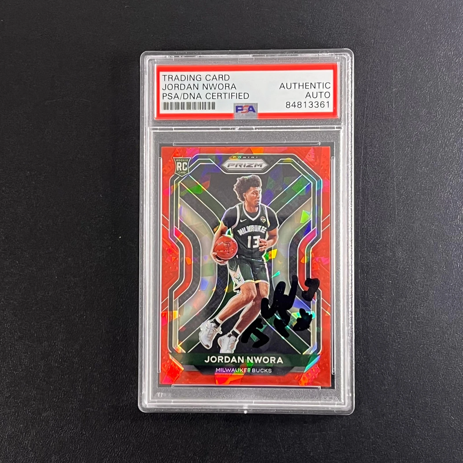 2020-21 Panini Prizm #273 Jordan Nwora Signed Card AUTO PSA/DNA Slabbed Bucks