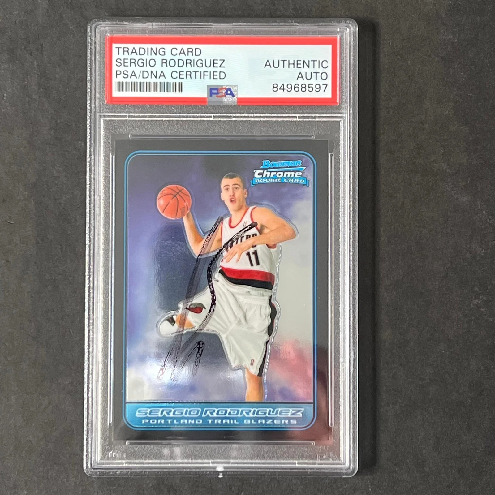 2006-07 Bowman Chrome #118 Sergio Rodriguez Signed Card AUTO PSA Slabbed Trail B