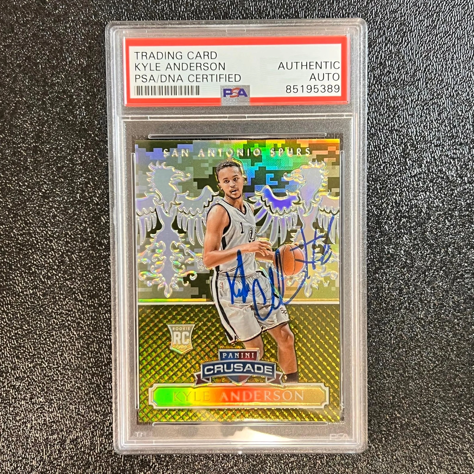 2014-15 Panini Excalibur #188 Kyle Anderson Signed Card AUTO PSA/DNA Slabbed RC
