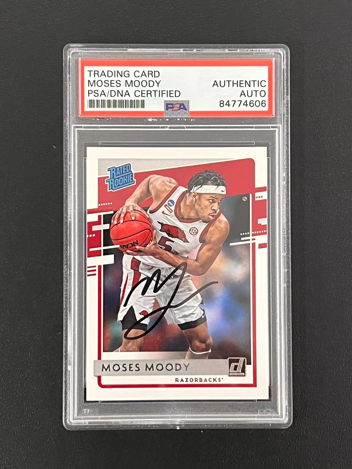 2021-22 Panini Chronicles Draft Picks #36 Moses Moody Signed Card AUTO PSA Slabb