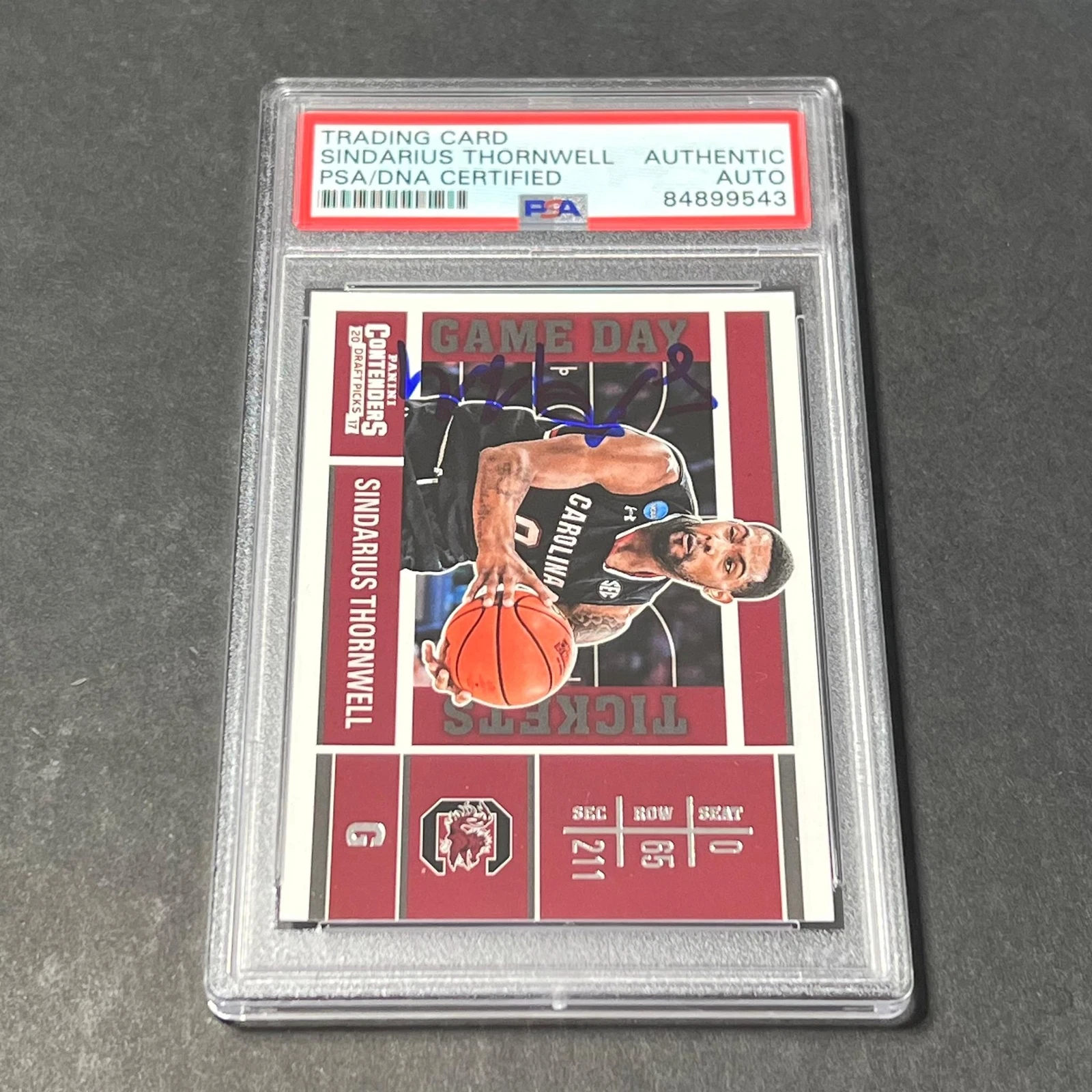 2017-18 Contenders Draft Picks School Colors #33 Sindarius Thornwell Signed Card