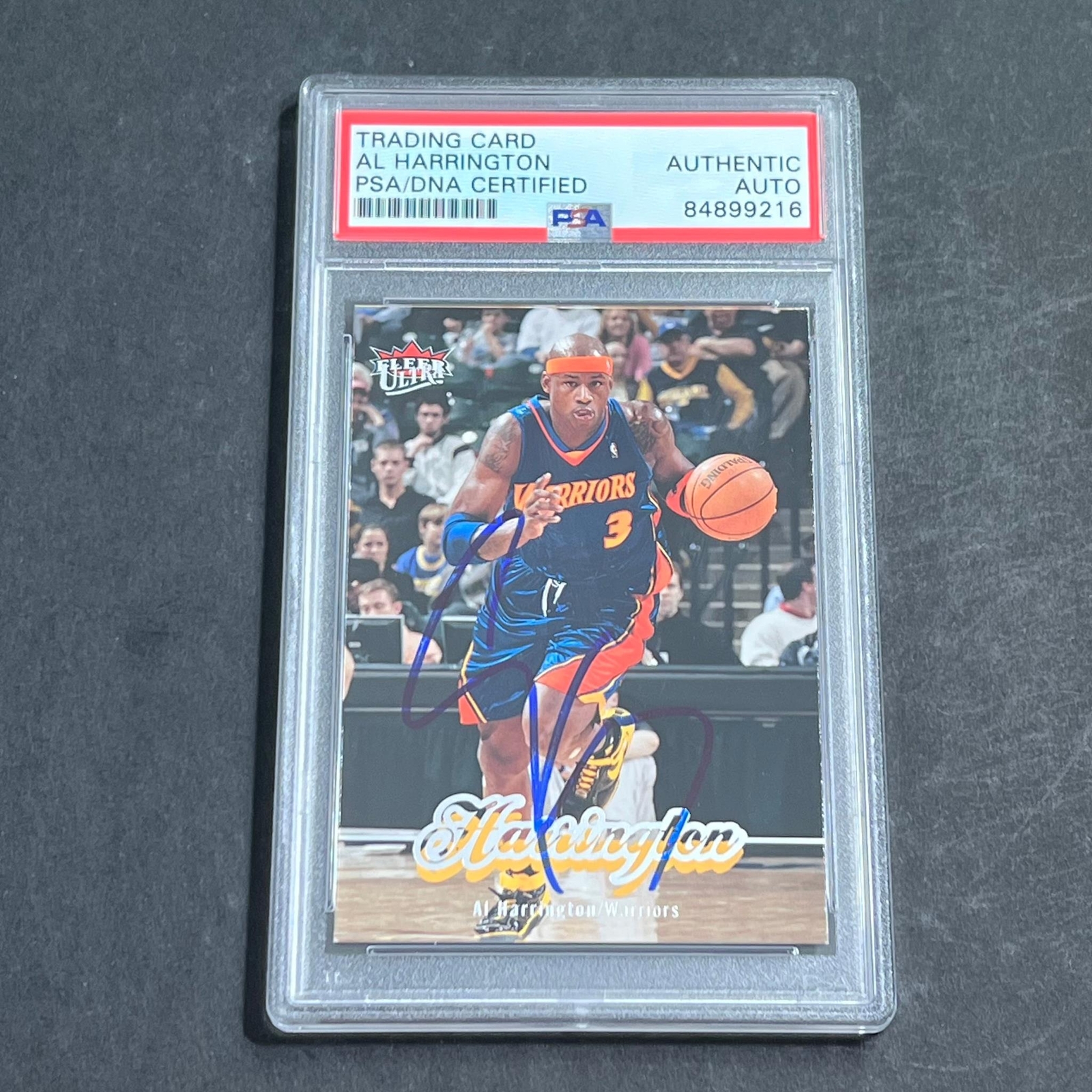 2006-07 Fleer Traditions #55 Al Harrington Signed Card AUTO PSA Slabbed Warriors
