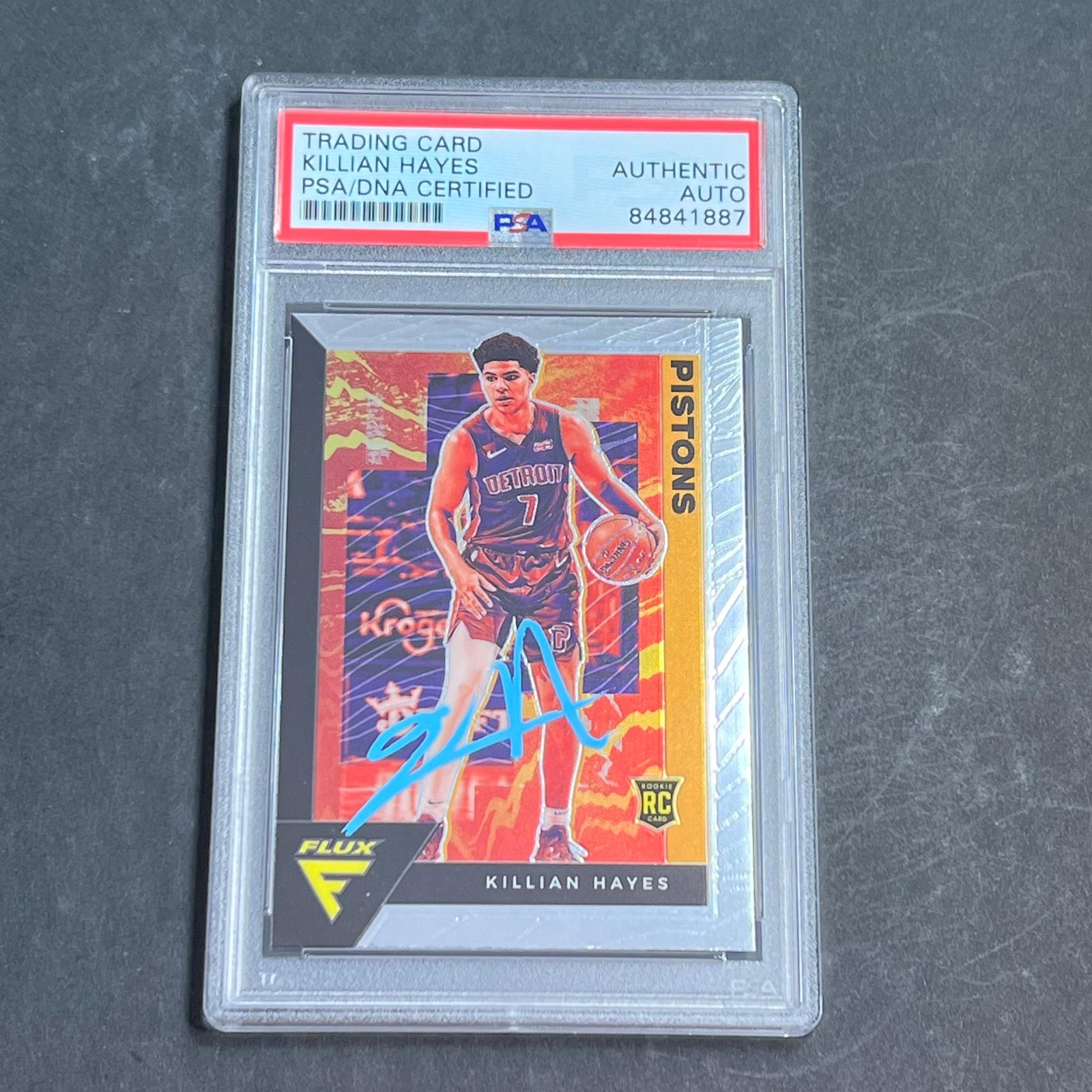 2020-21 Panini Flux #216 Killian Hayes Signed Card AUTO PSA Slabbed RC Pistons