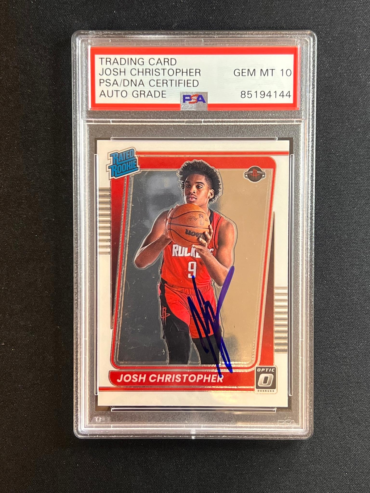 2021-22 Panini Donruss Optic #200 Josh Christopher Signed Card AUTO PSA Slabbed