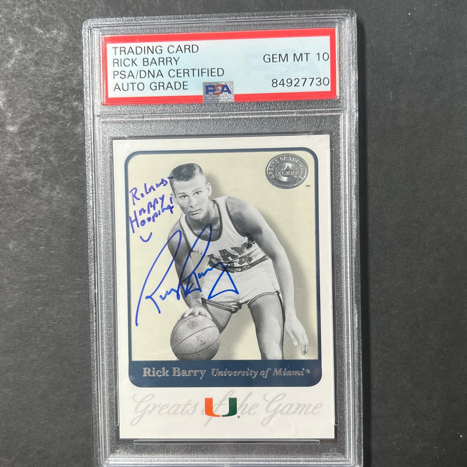 2001 Fleer #67 Rick Barry Signed Card AUTO 10 PSA Slabbed Miami