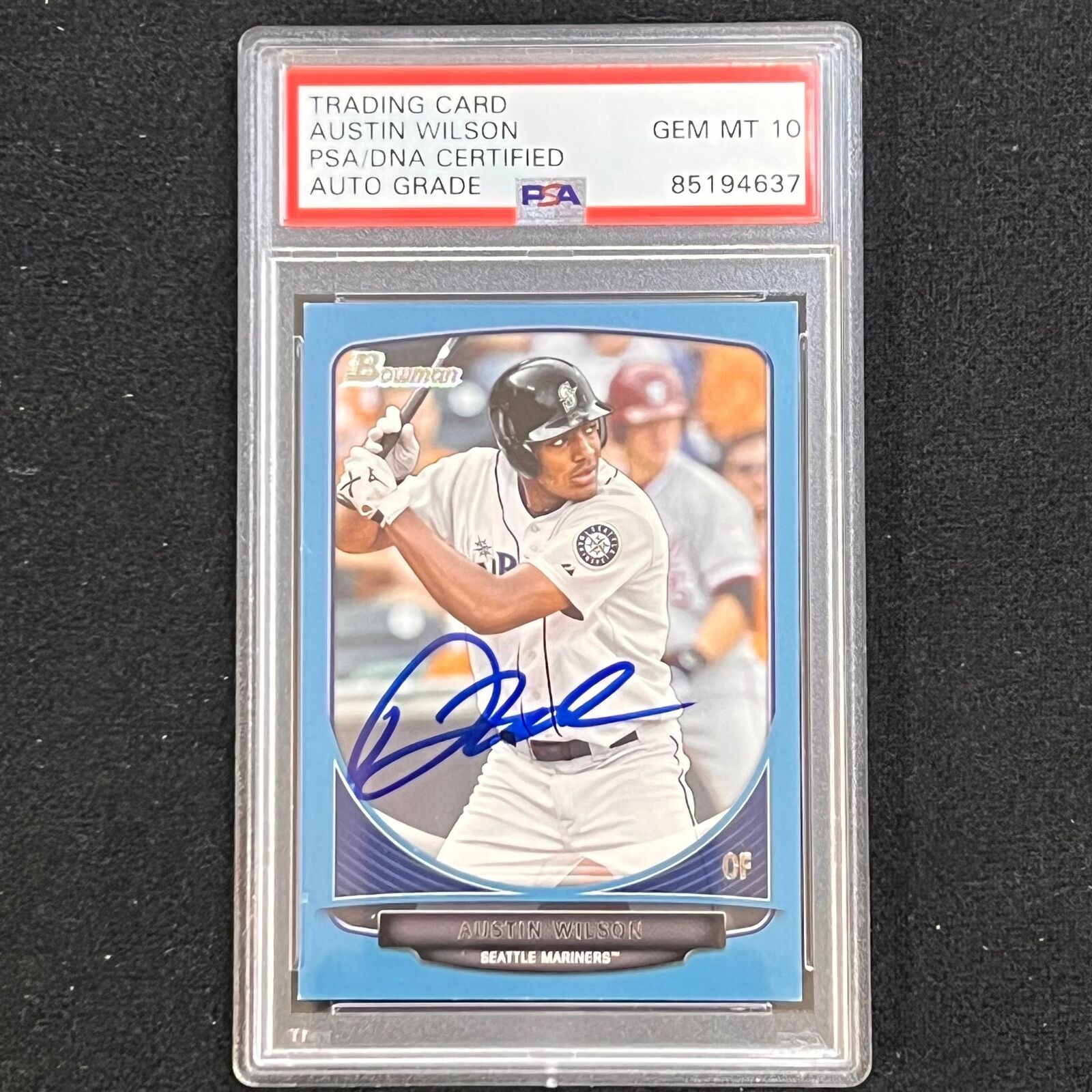 2013 Topps #BDPP105 Austin Wilson Signed Card PSA Slabbed AUTO 10 Mariners