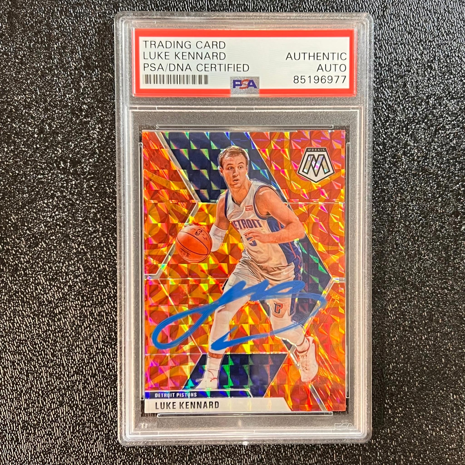 2019-20 Panini Mosaic #27 Luke Kennard Signed AUTO PSA Slabbed Pistons