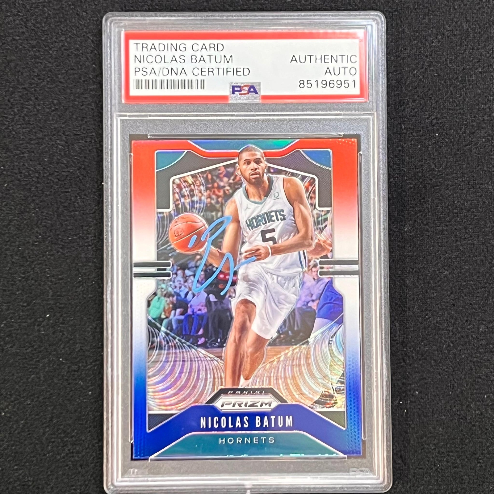 2019-20 Panini Prizm #57 Nicolas Batum Signed Card AUTO PSA Slabbed Hornets