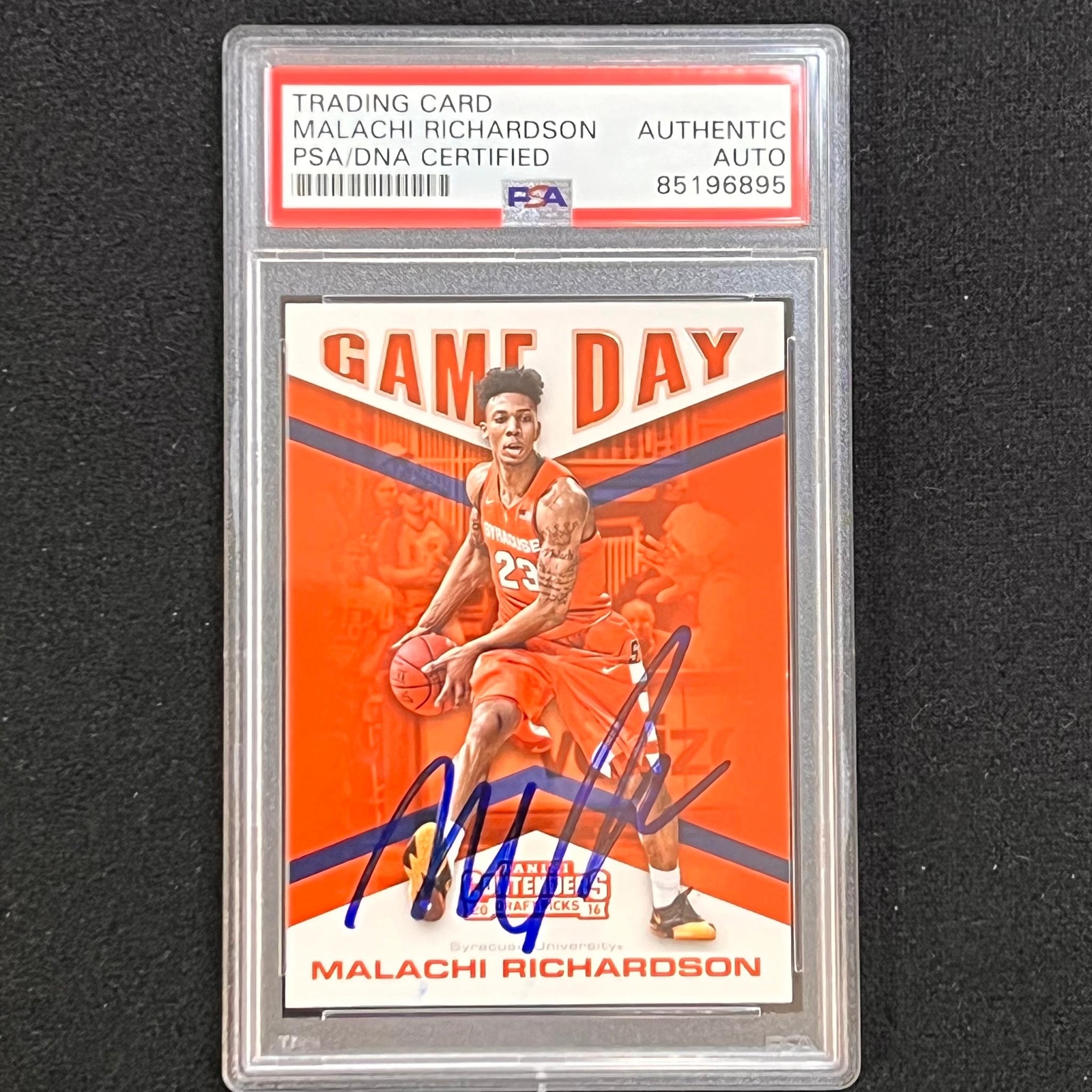2016-17 Contenders Draft Picks #20 Malachi Richardson Signed Card AUTO PSA Slabb
