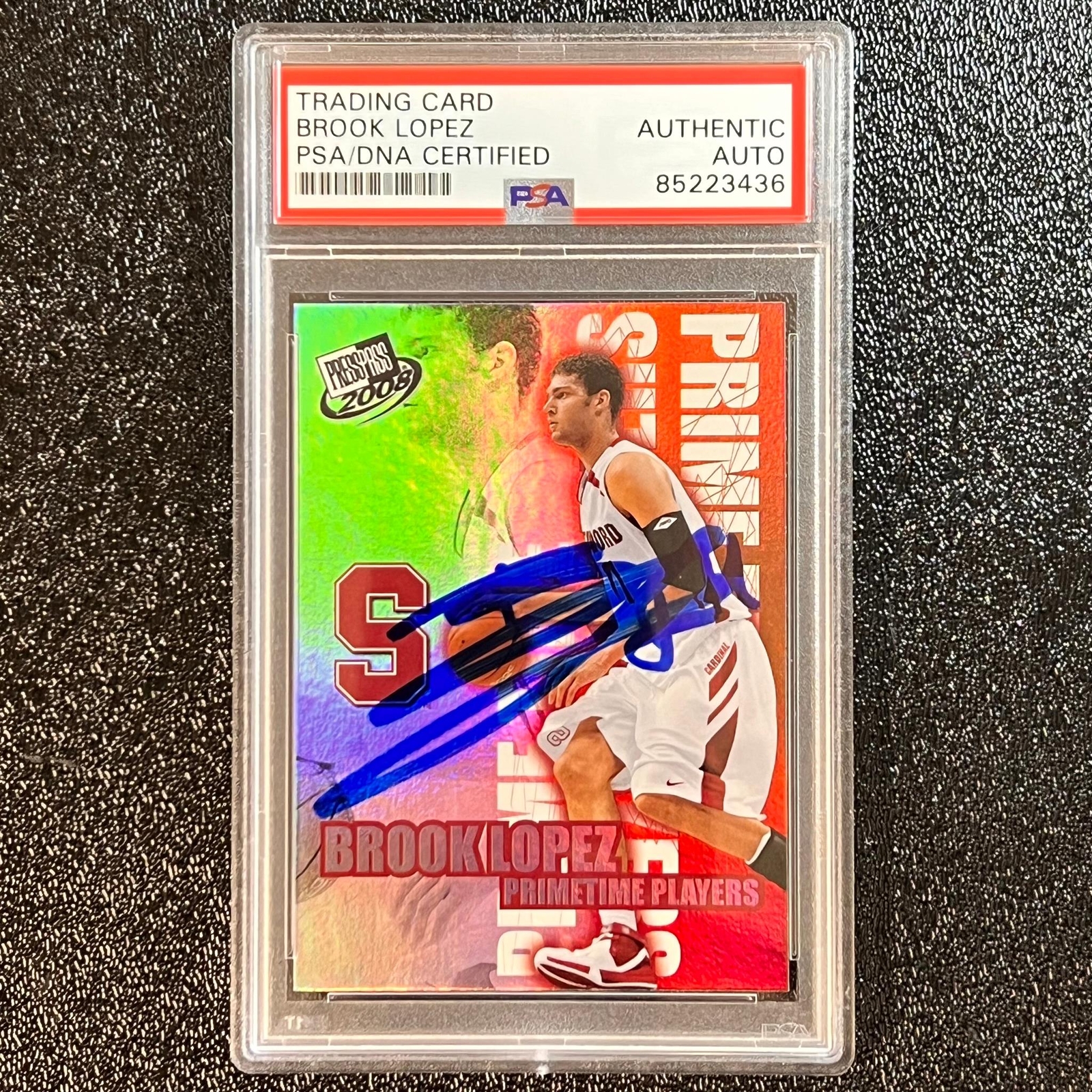 2008 Press Pass Primetime Players PT-2 BROOK LOPEZ Signed Card AUTO PSA Slabbed