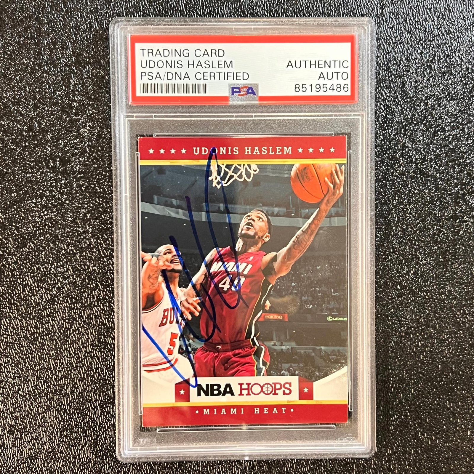2012-13 Panini NBA Hoops #161 Udonis Haslem signed AUTO Card PSA/DNA Slabbed Hea