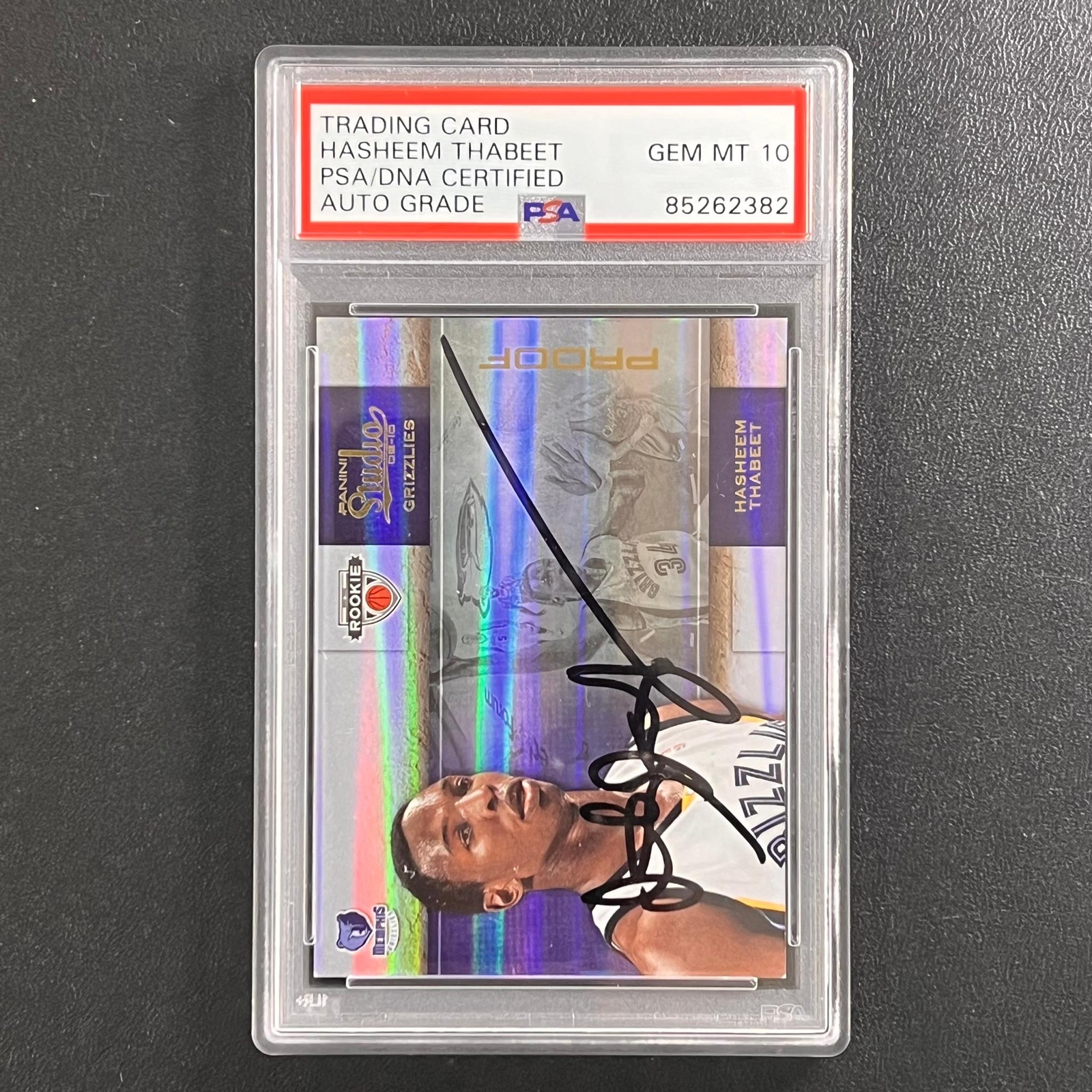 2010-11 Panini Studio #131 Hasheem Thabeet Signed AUTO 10 PSA Slabbed Grizzlies