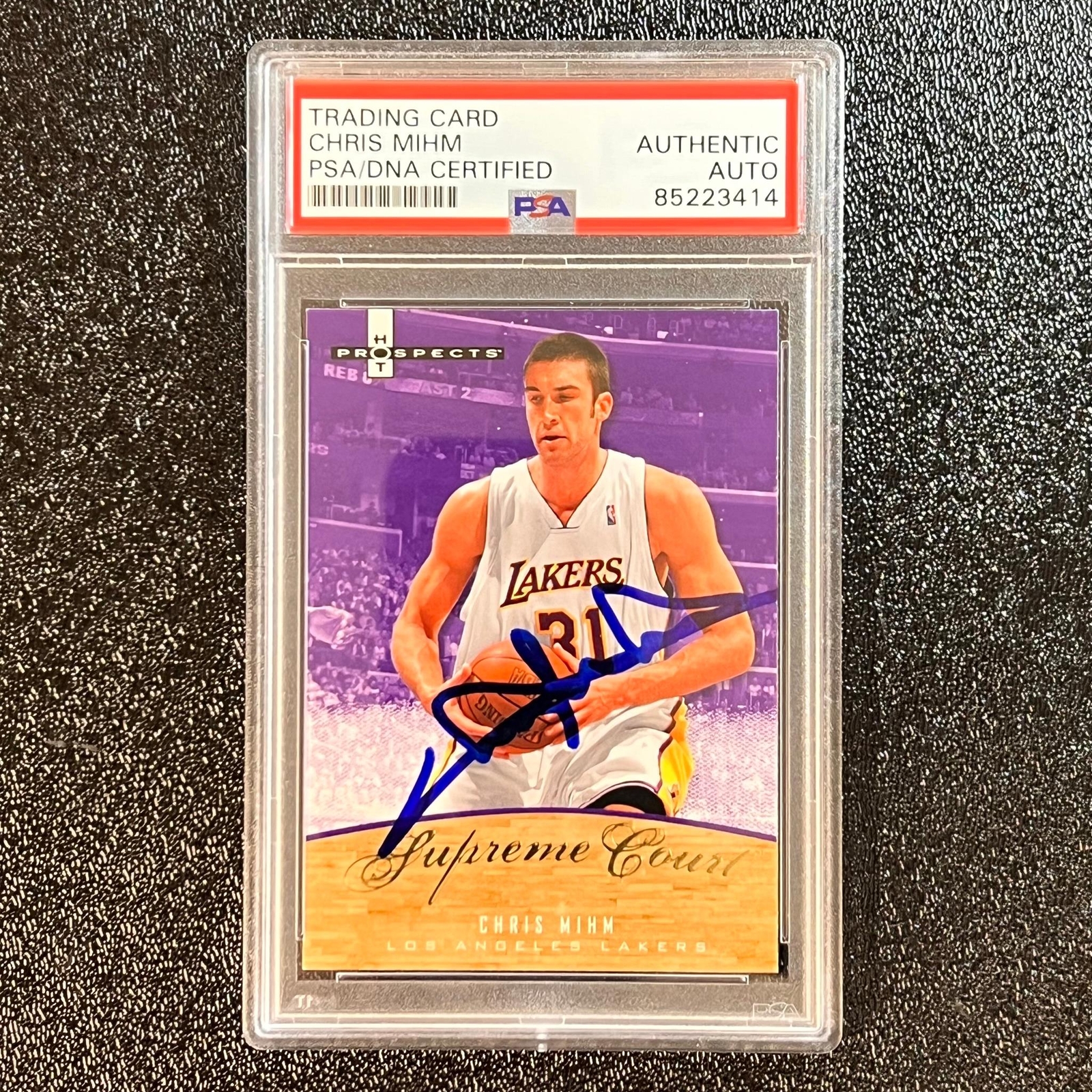 2007-08 Fleer NBA Hot Prospects #31 Chris Mihm Signed Card AUTO PSA Slabbed Lake