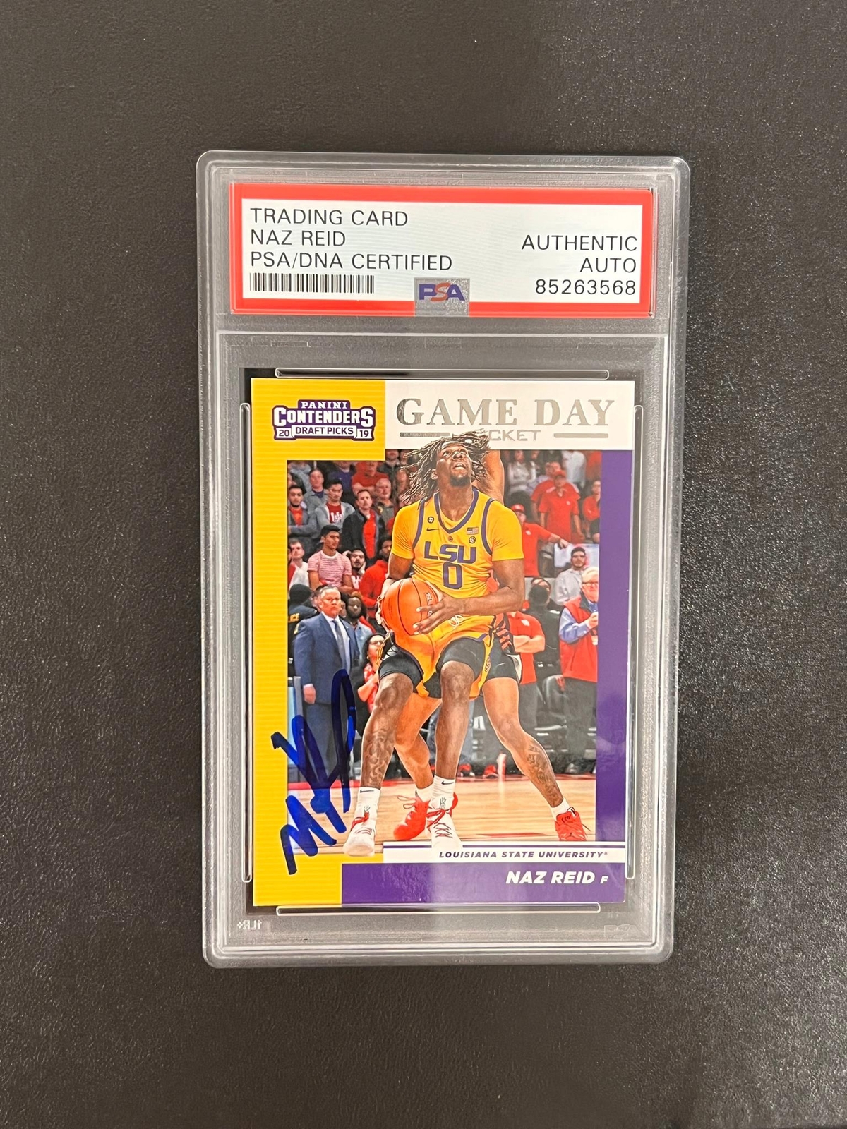 2019 Panini Contenders Draft Picks #24 Naz Reid Signed Card AUTO PSA Slabbed LSU