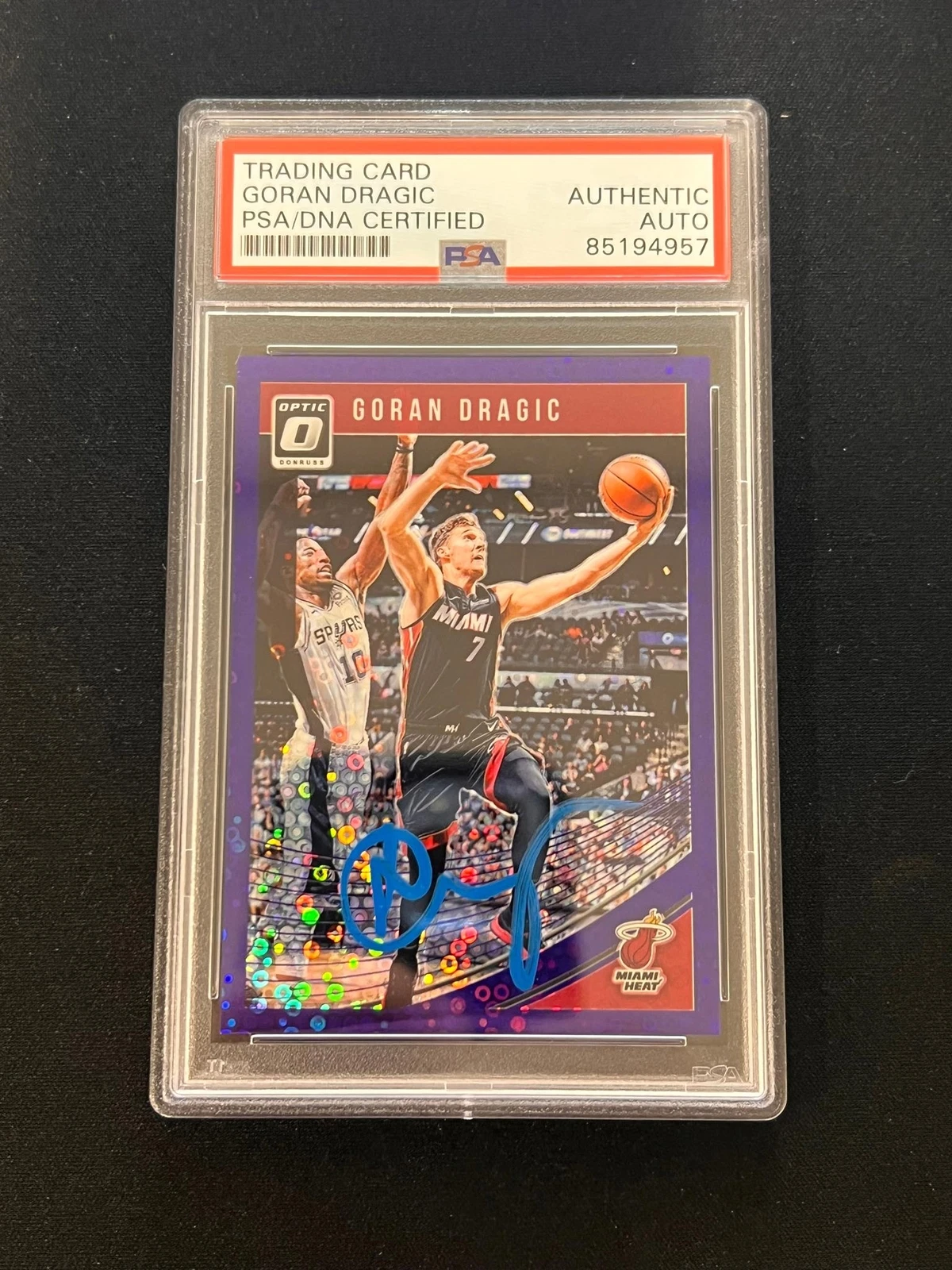 2018-19 Panini Donruss Optic #5 Goran Dragic Signed Card AUTO PSA/DNA Slabbed He