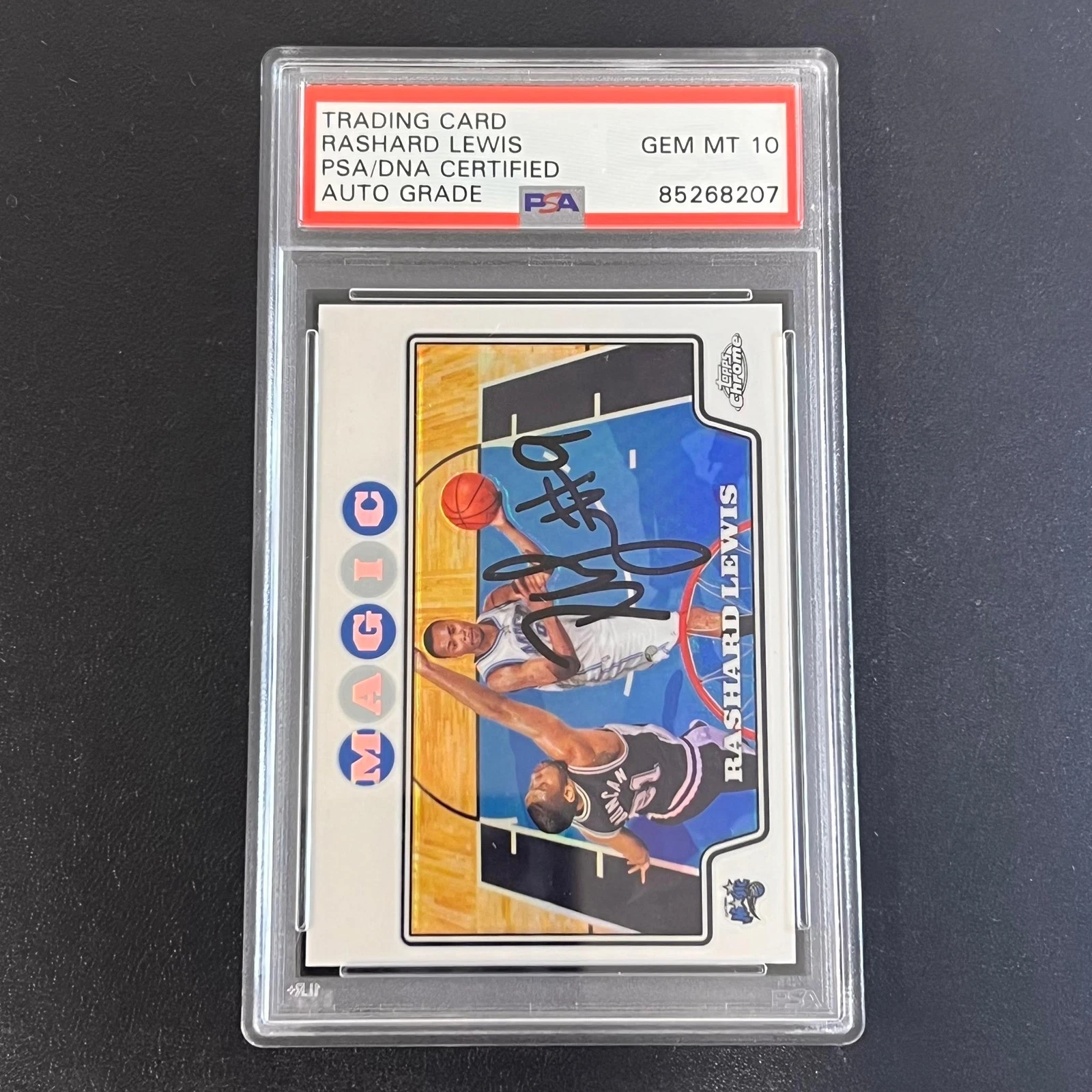 2008-09 Topps Basketball #54 Rashard Lewis Signed Card AUTO 10 PSA/DNA Slabbed M