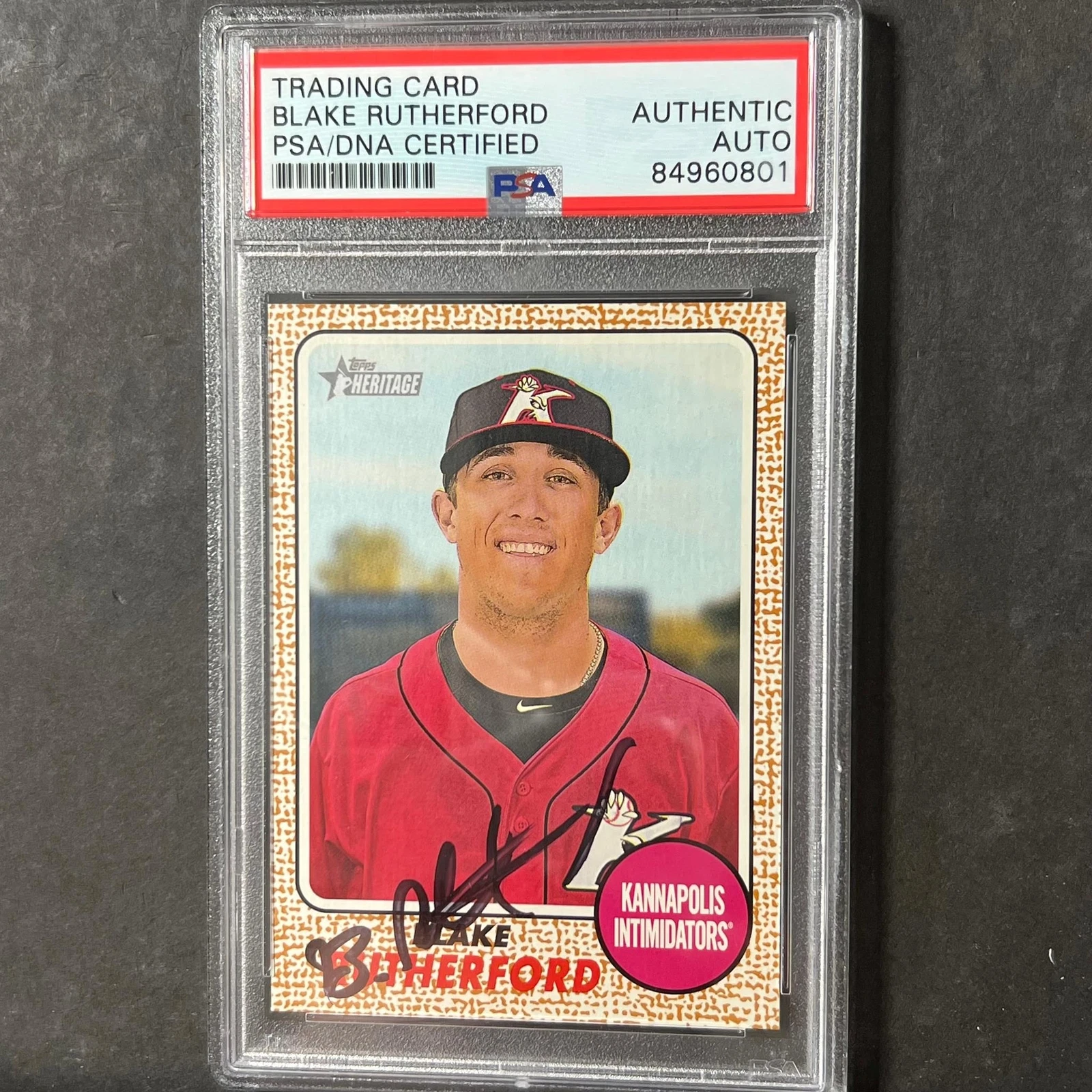 2017 Topps Heritage #73 Blake Rutherford Signed Card PSA Slabbed AUTO Yankees