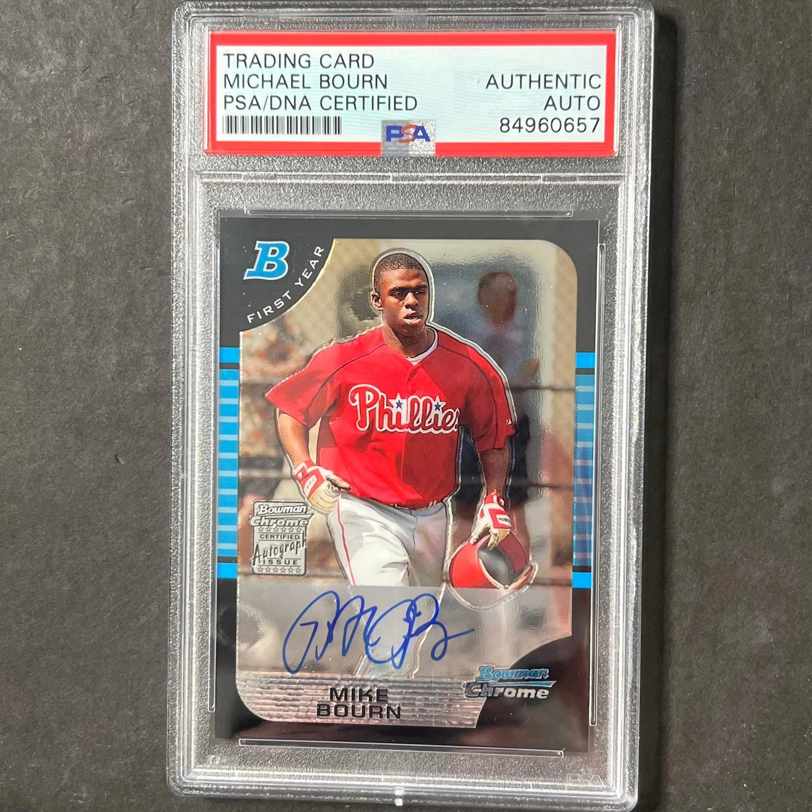 2005 Topps Bowman Chrome #342 Michael Bourn Signed Card PSA Slabbed AUTO Phillie