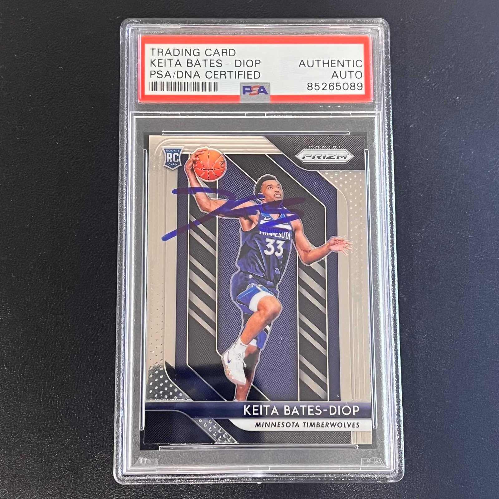 2018 Panini Prizm #47 Keita Bates-Diop Signed Card AUTO PSA/DNA Slabbed RC Timbe