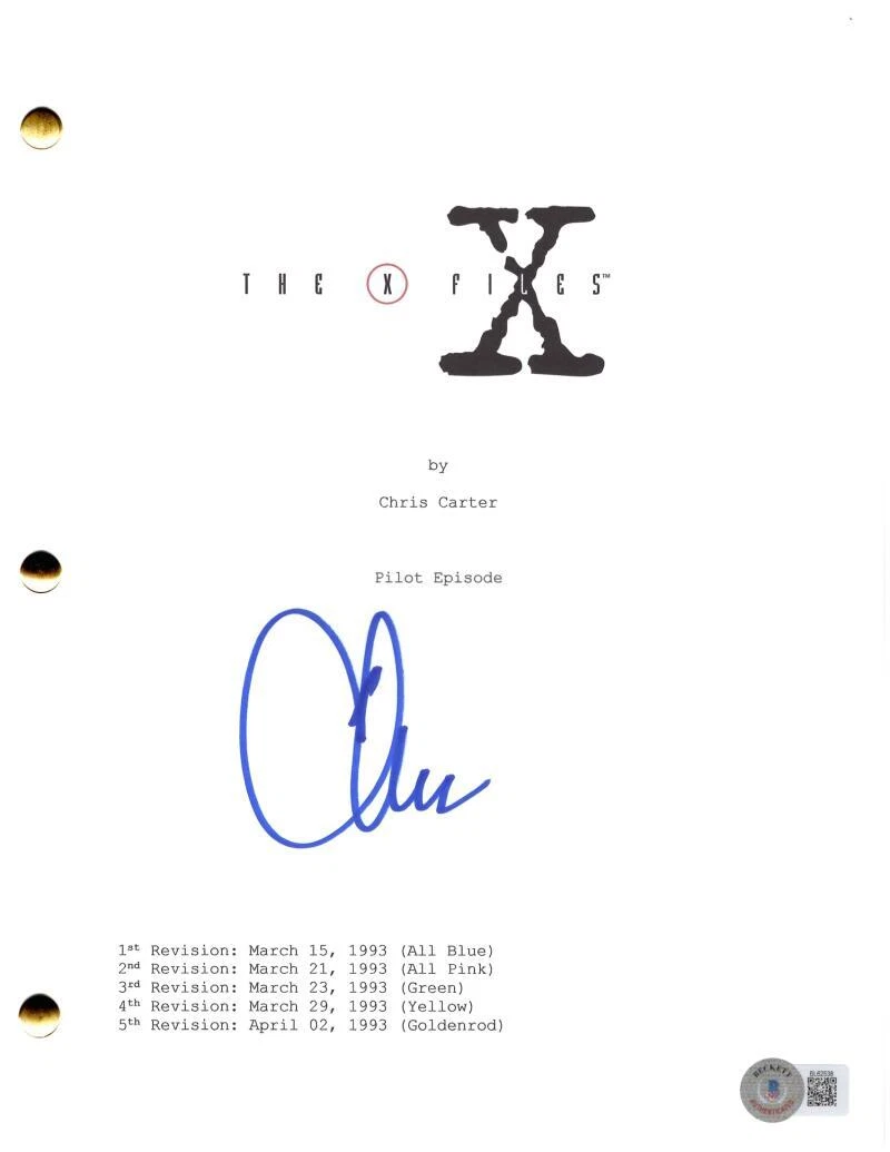 CHRIS CARTER SIGNED AUTOGRAPH THE X-FILES FULL PILOT SCRIPT SCREENPLAY – BECKETT COLLECTIBLE MEMORABILIA
