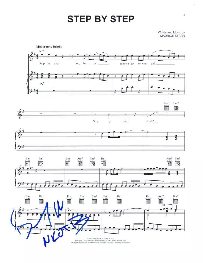 Danny Wood New Kids on the Block Signed Autograph Step by Step Sheet Music