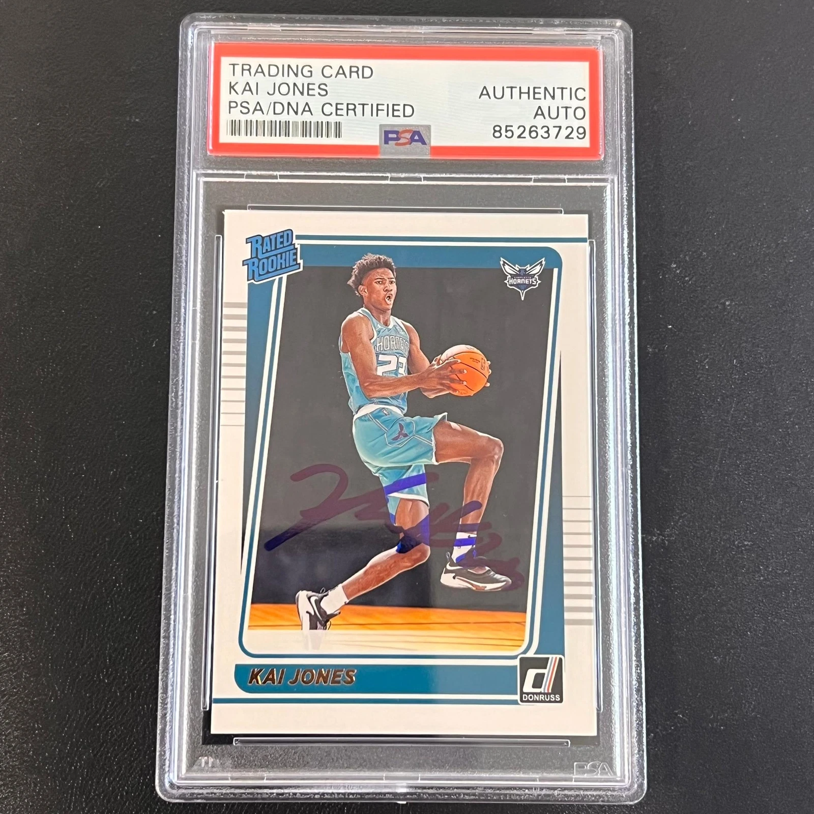 2021-22 Panini Donruss Rated Rookie #232 Kai Jones Signed AUTO PSA Slabbed Horne