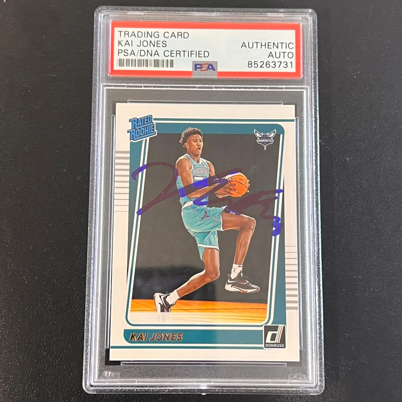 2021-22 Panini Donruss Rated Rookie #232 Kai Jones Signed AUTO PSA Slabbed Horne