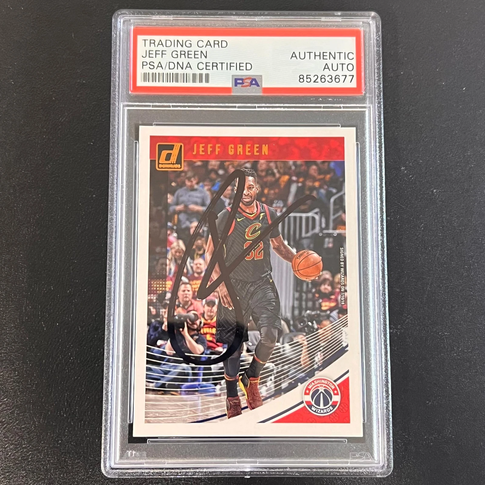 2018-19 Panini Donruss #133 Jeff Green Signed Card AUTO PSA/DNA Slabbed Cavalier