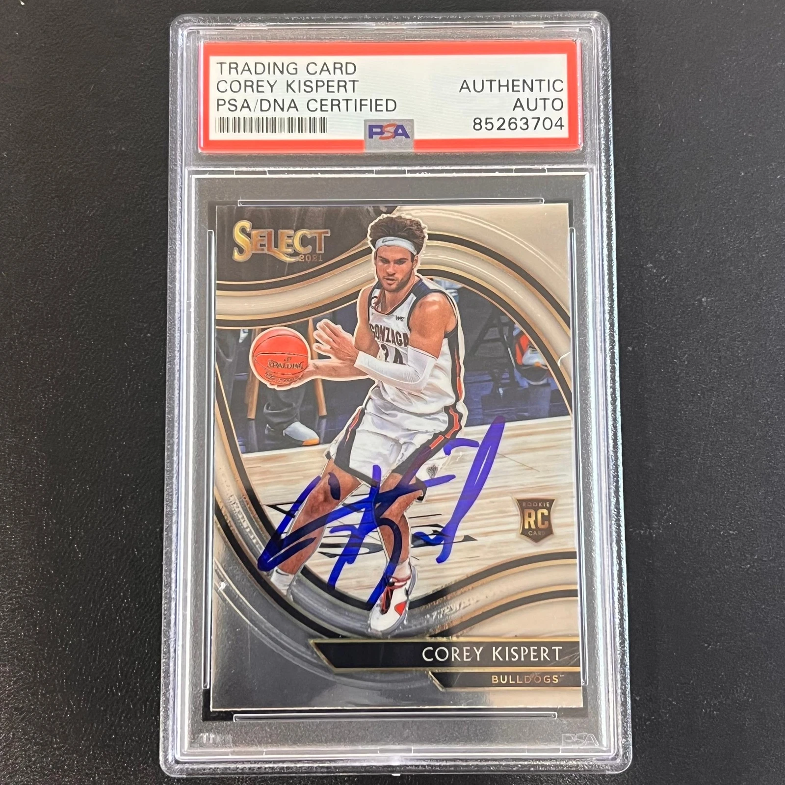 2021 Panini Select #283 COREY KISPERT Signed Card PSA Slabbed RC Gonzaga