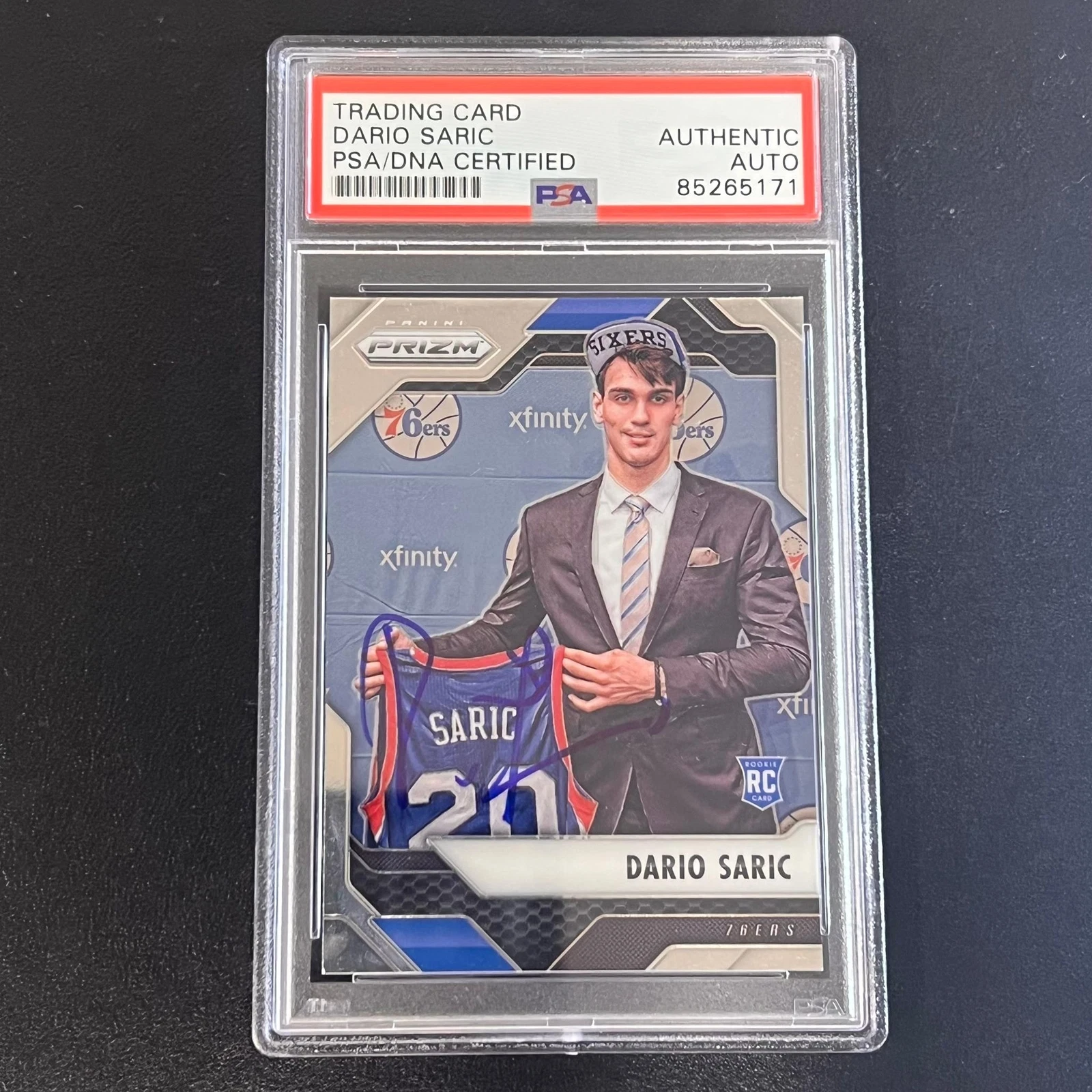 2016-17 Panini Prizm #2 Dario Saric Signed Card AUTO PSA Slabbed Philadelphia 76