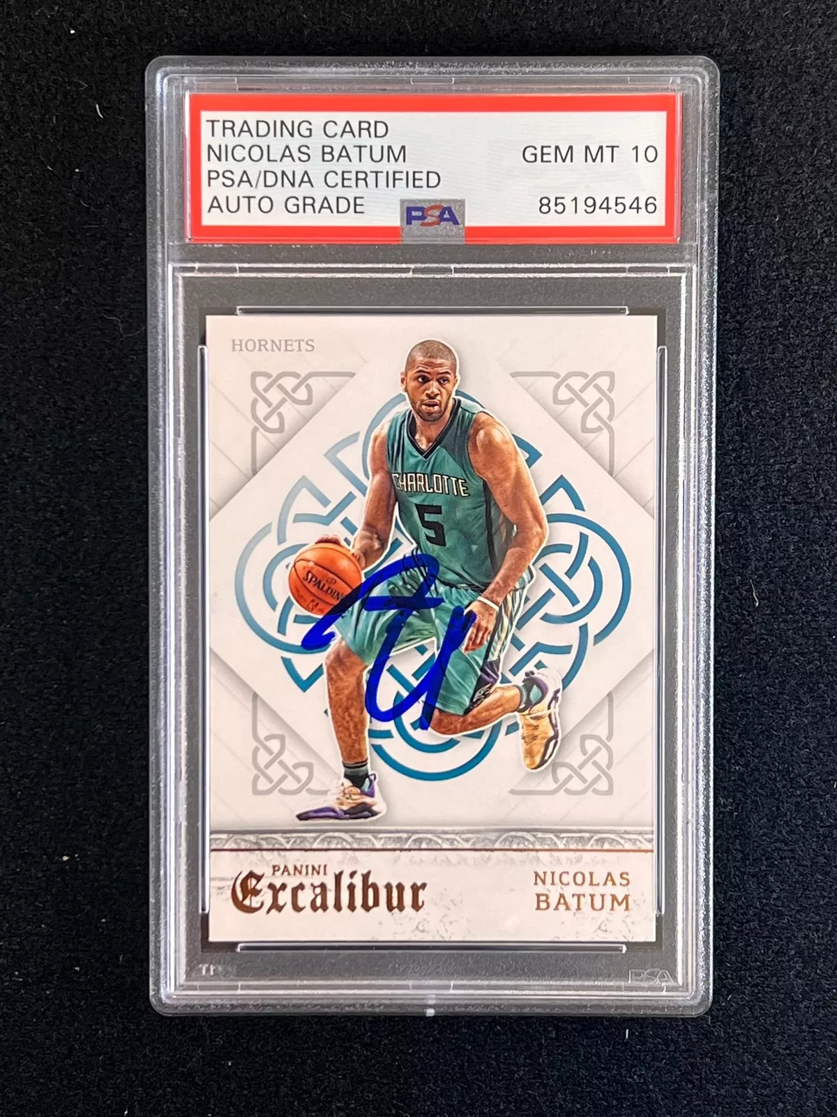2015-16 Panini Excalibur #117 Nicolas Batum Signed Card AUTO 10 PSA Slabbed Horn