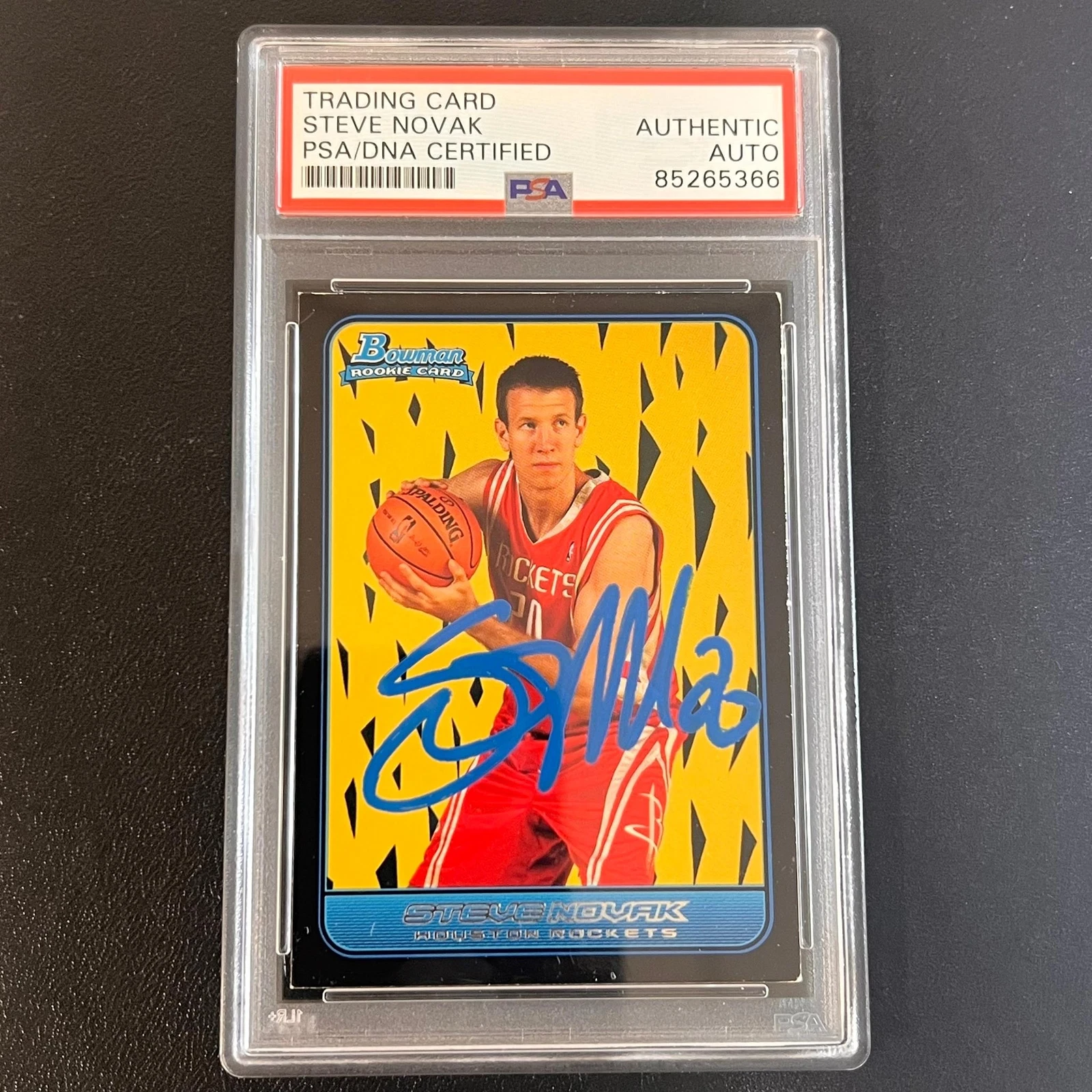 2006-07 TOPPS #143 STEVE NOVAK Signed Card PSA AUTO GRADE Slabbed RC Rockets
