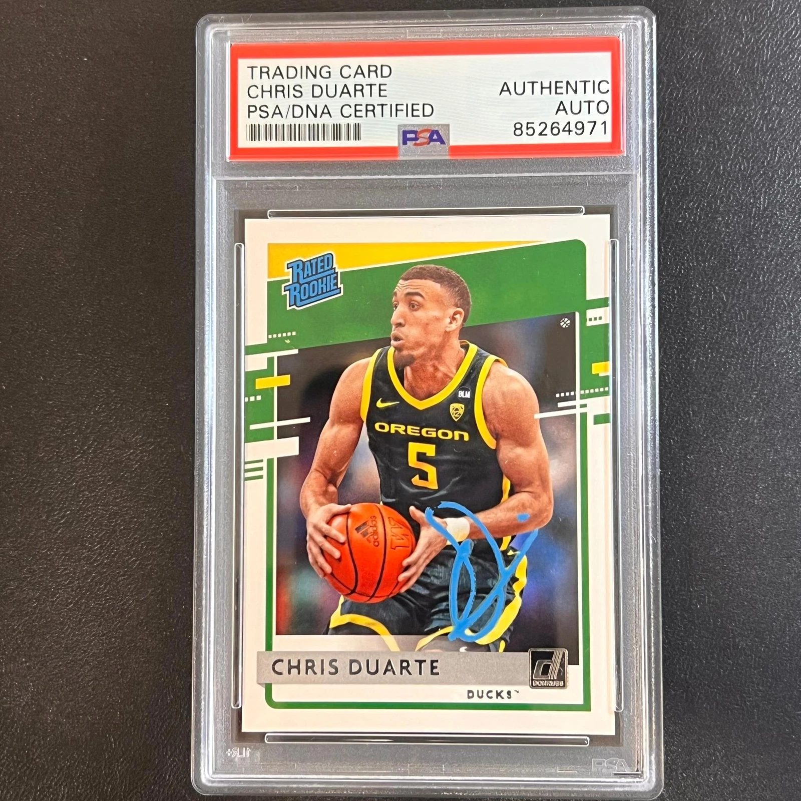 2021-22 Panini Chronicles Draft Picks #43 Chris Duarte Signed Card AUTO PSA slab