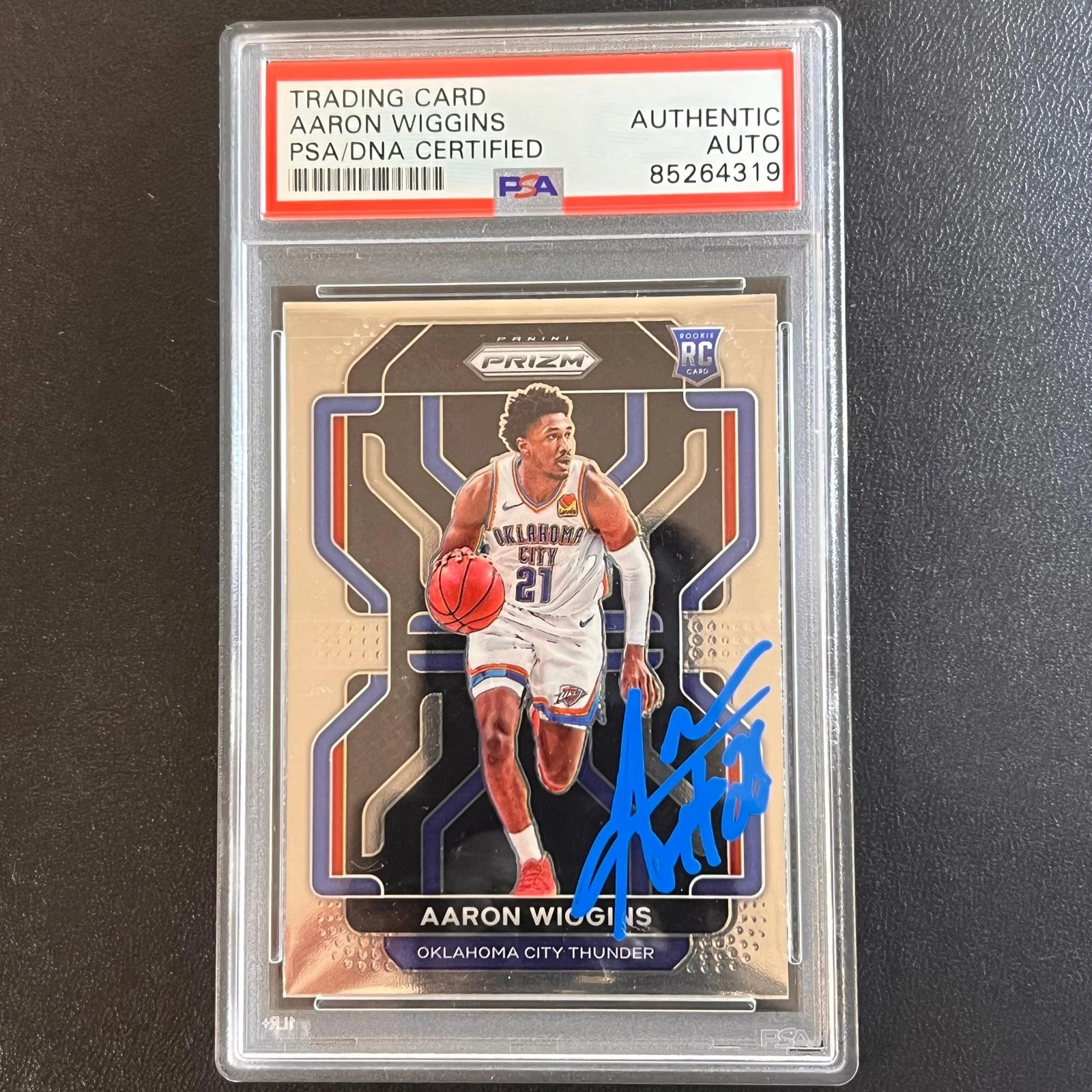 2021-22 Panini Prizm #286 Aaron Wiggins AUTO PSA/DNA Encapsulated RC Thunder