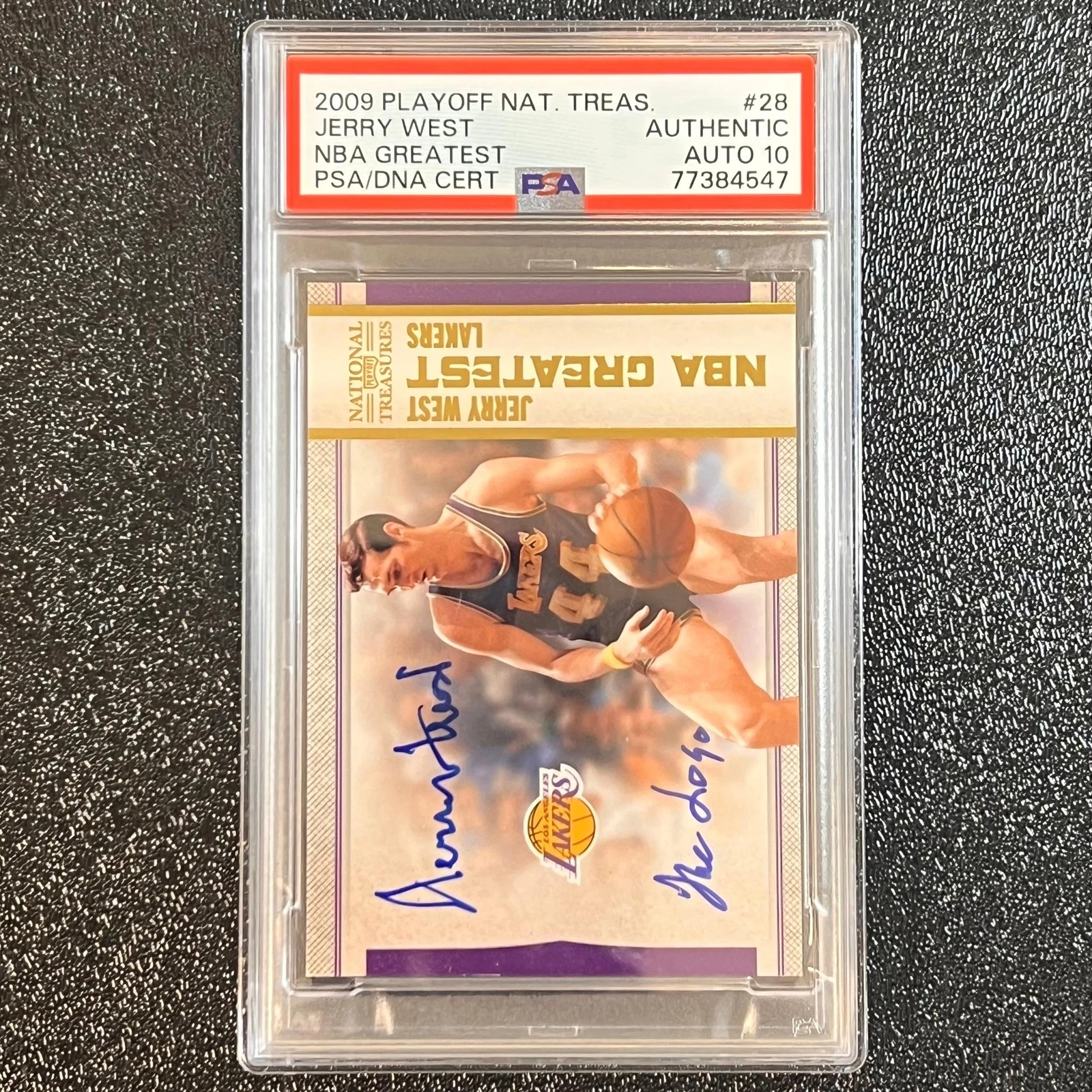 2009 Playoff National Treasures NBA Greatest #28 JERRY WEST Signed Card Authenti