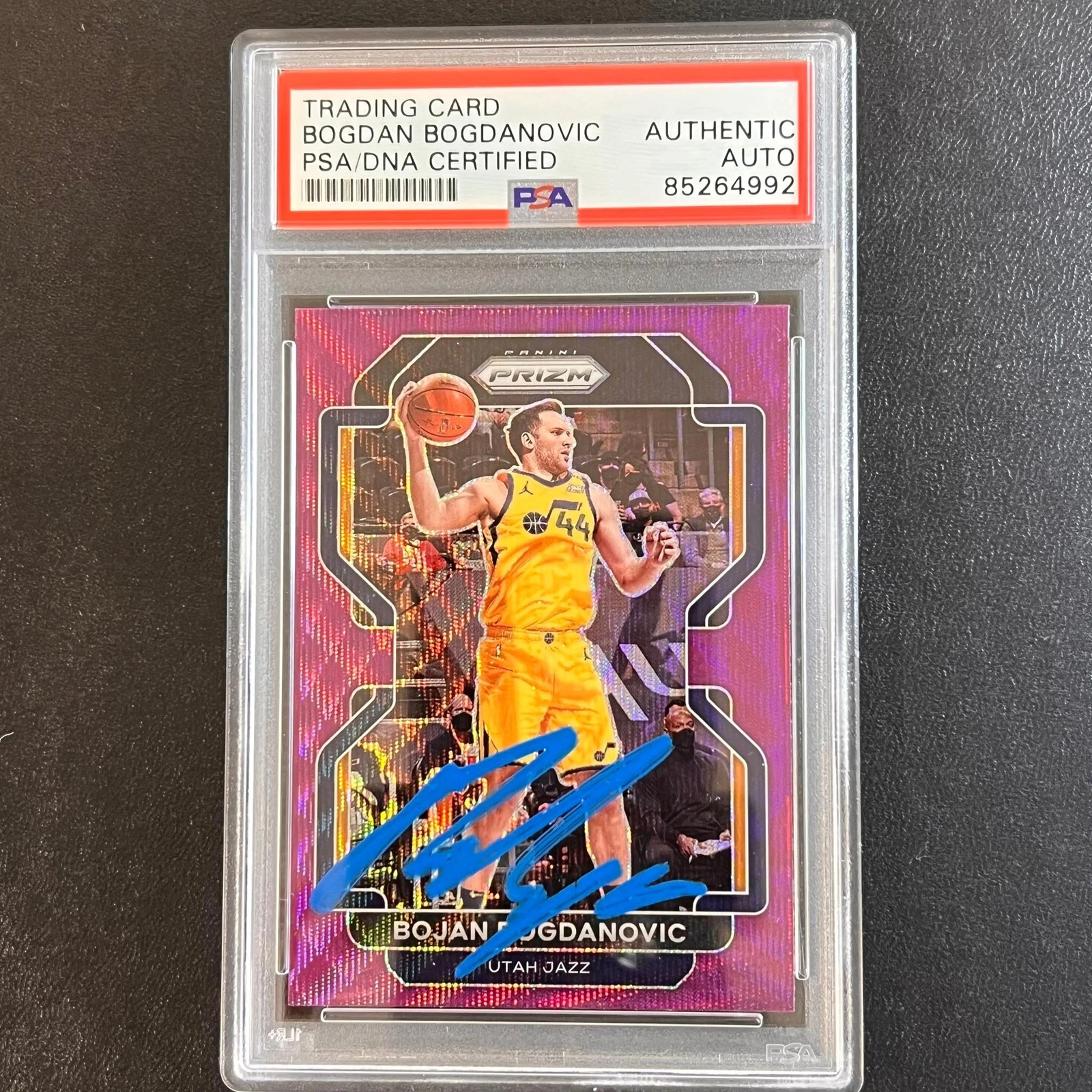 2021-22 Panini Prizm #67 Bojan Bogdanovic Signed Card AUTO PSA Slabbed Jazz