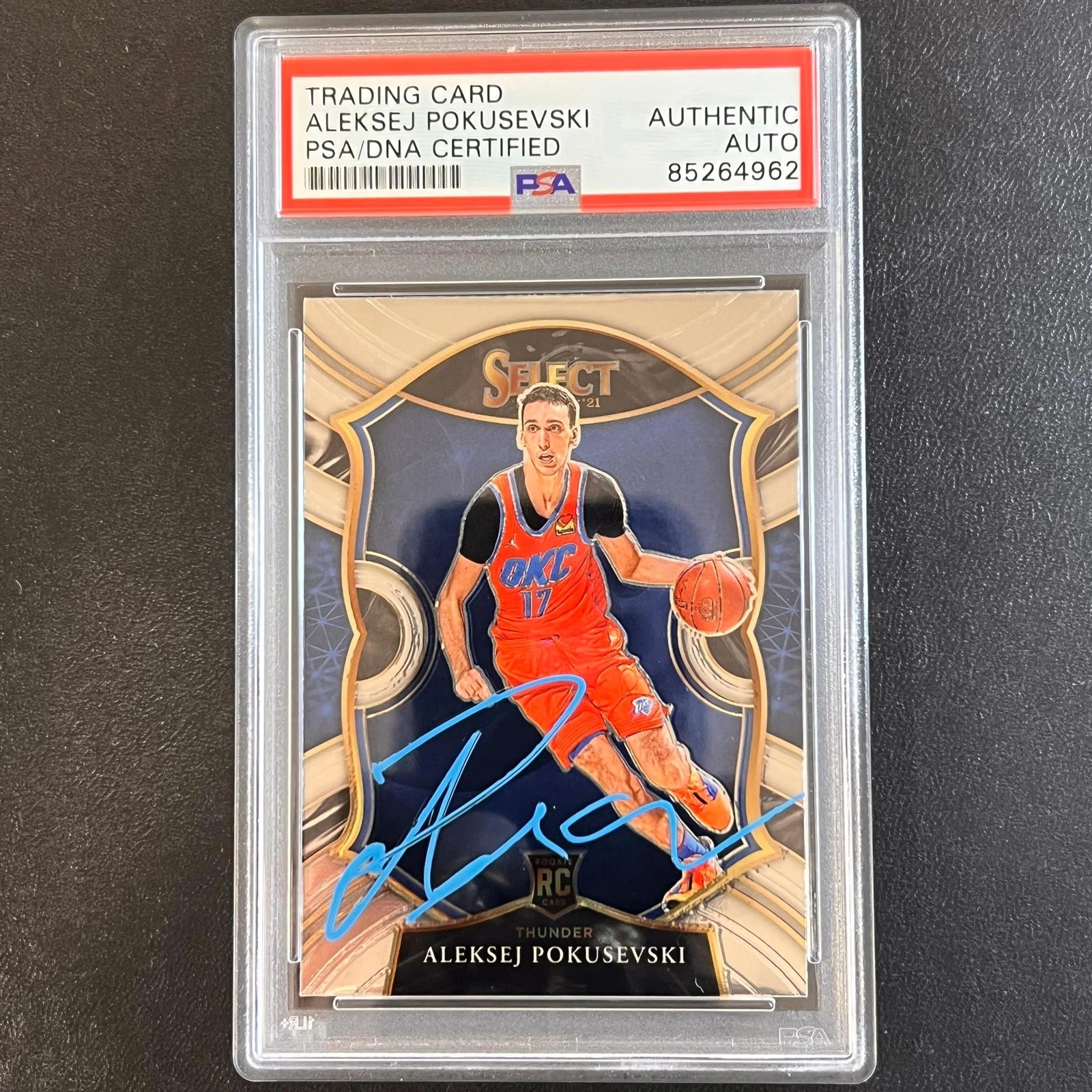 2020-21 Panini Select #77 Aleksej Pokusevski Signed Card AUTO PSA Slabbed RC Thu