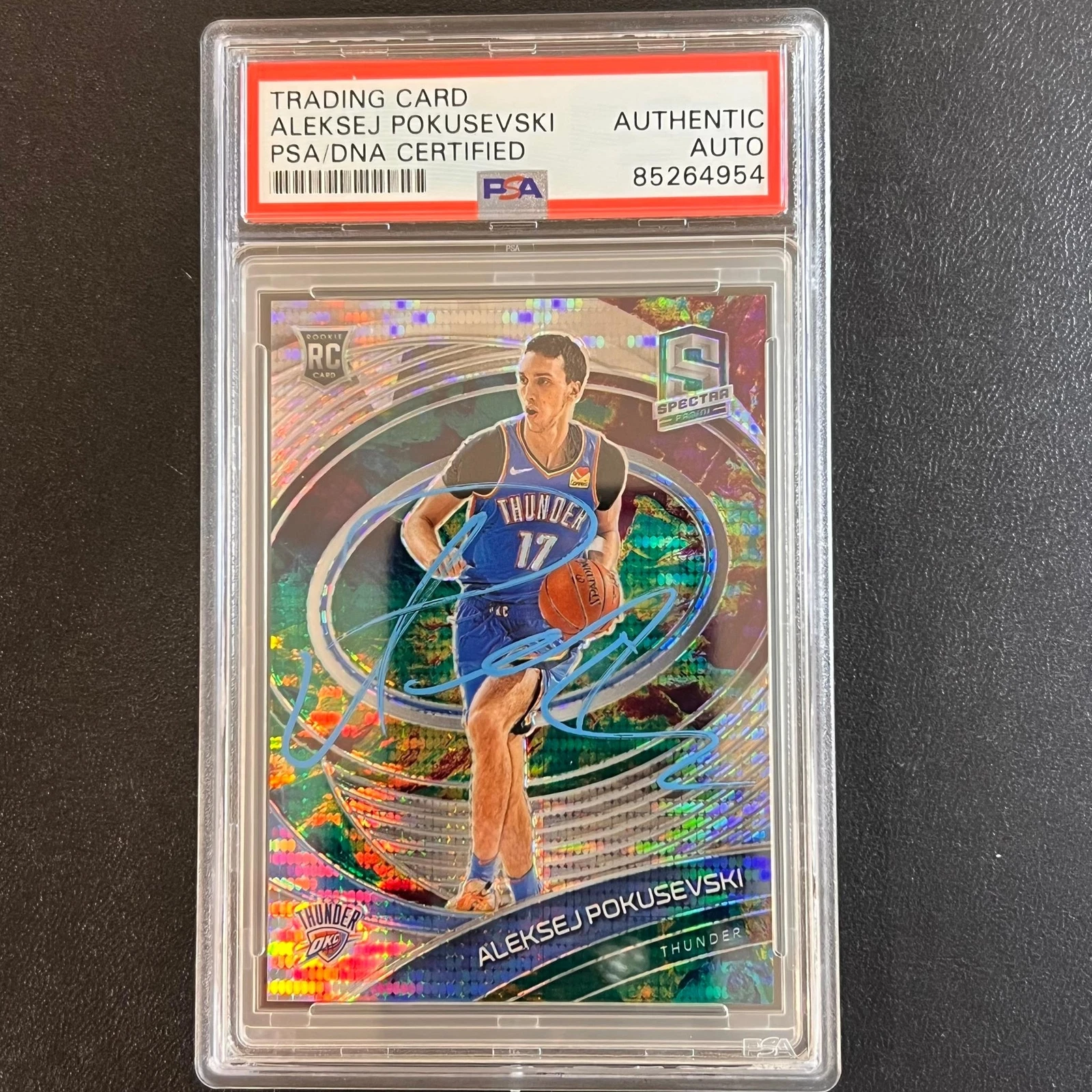 2020-21 Panini Spectra #120 Aleksej Pokusevski Signed Card AUTO PSA Slabbed RC T