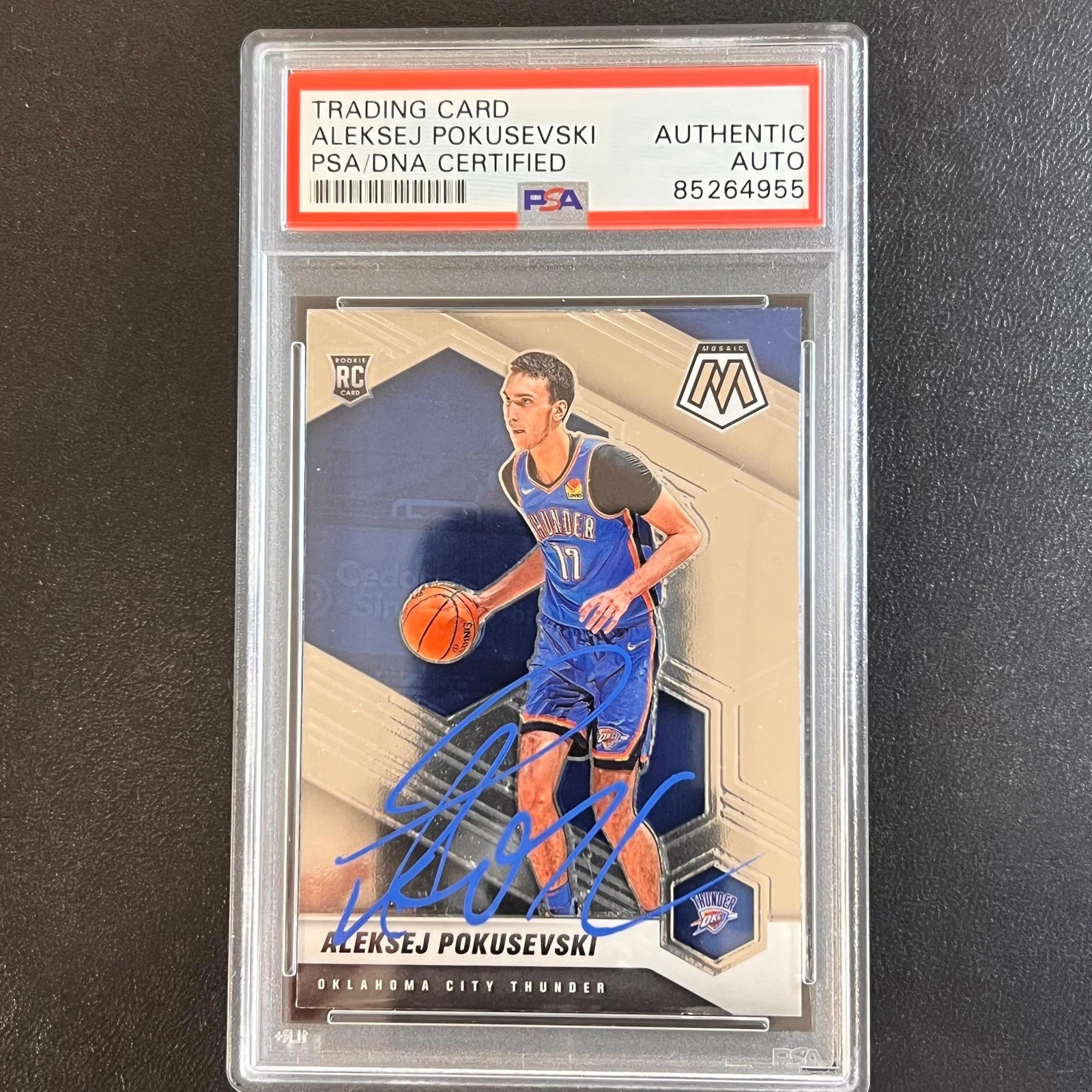 2020-21 Panini Mosaic #226 Aleksej Pokusevski Signed Card AUTO PSA Slabbed RC Th