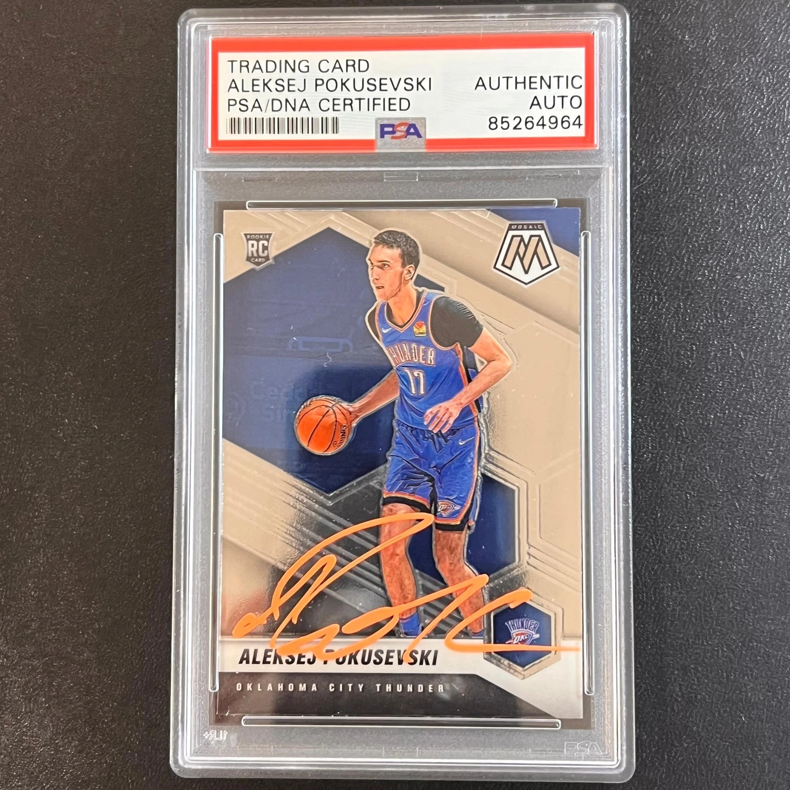 2020-21 Panini Mosaic #226 Aleksej Pokusevski Signed Card AUTO PSA Slabbed RC Th