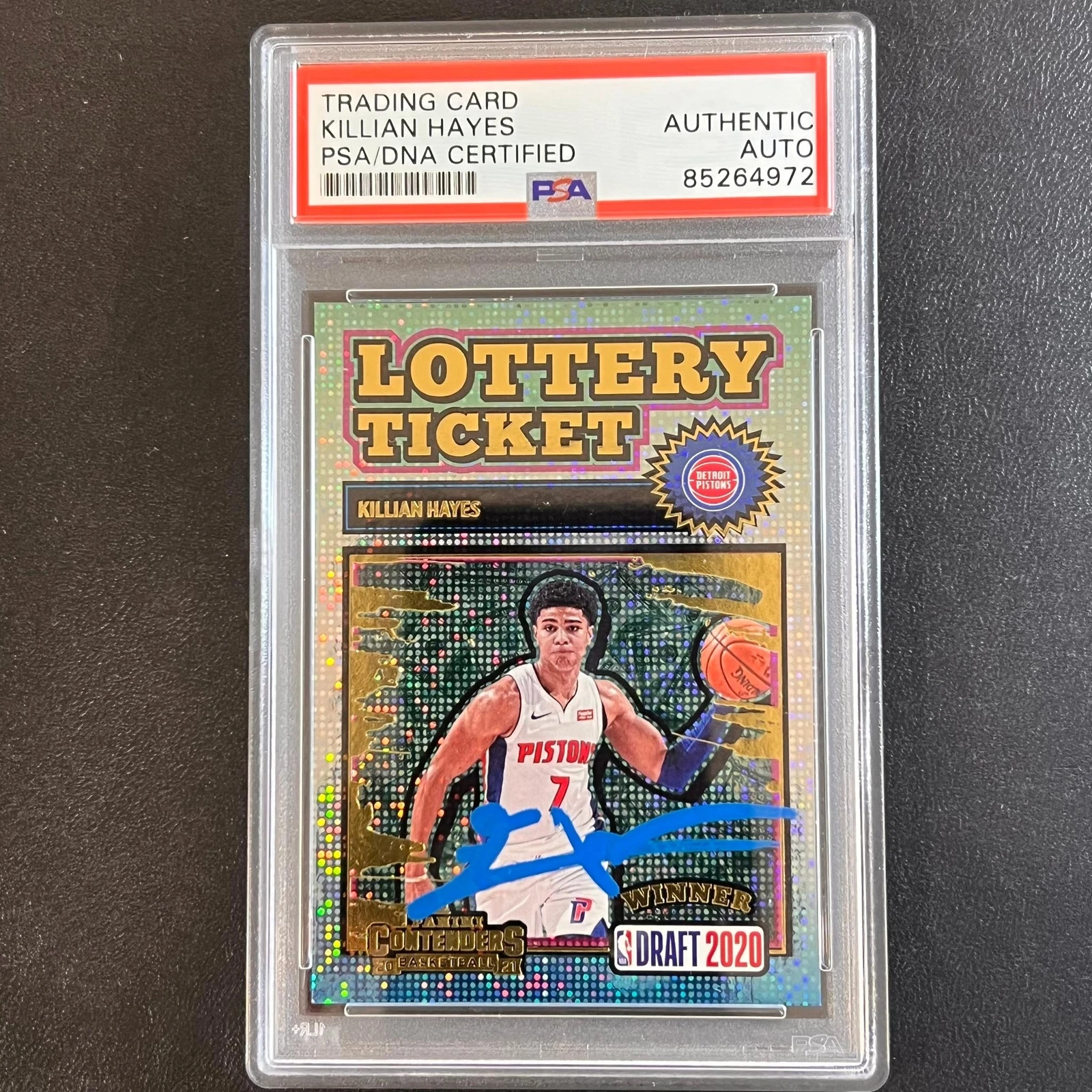 2020-21 Panini-Contenders #8 Killian Hayes Signed Card AUTO PSA Slabbed RC Pisto