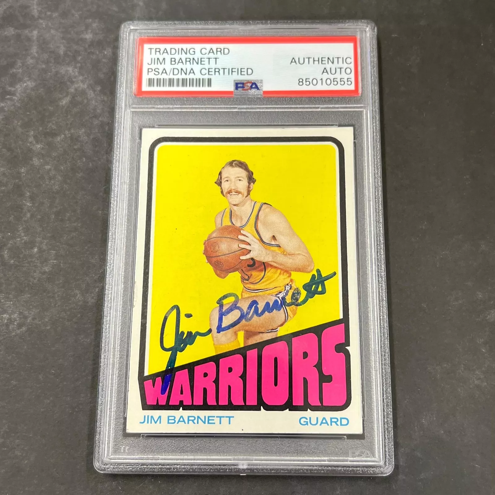 1972-73 TOPPS #71 JIM BARNETT SIGNED CARD AUTO PSA SLABBED WARRIORS COLLECTIBLE MEMORABILIA