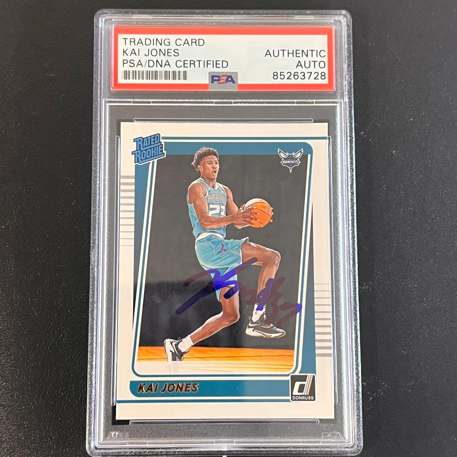 2021-22 Panini Donruss Rated Rookie #232 Kai Jones Signed AUTO PSA Slabbed Horne