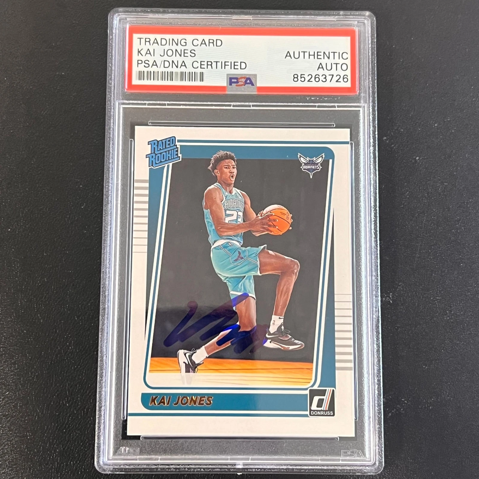 2021-22 Panini Donruss Rated Rookie #232 Kai Jones Signed AUTO PSA Slabbed Horne